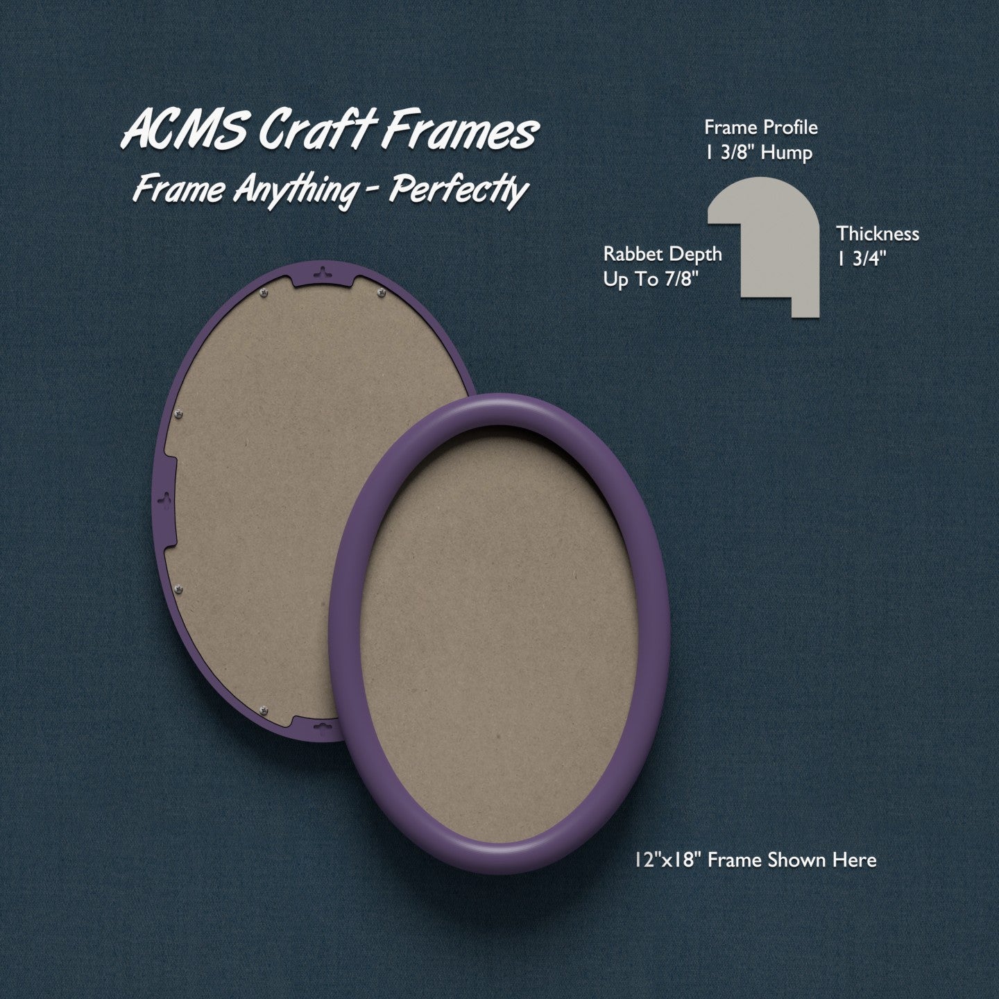 Oval Craft Frame - 1 3/4" Thick - 1 3/8" HUMP Profile
