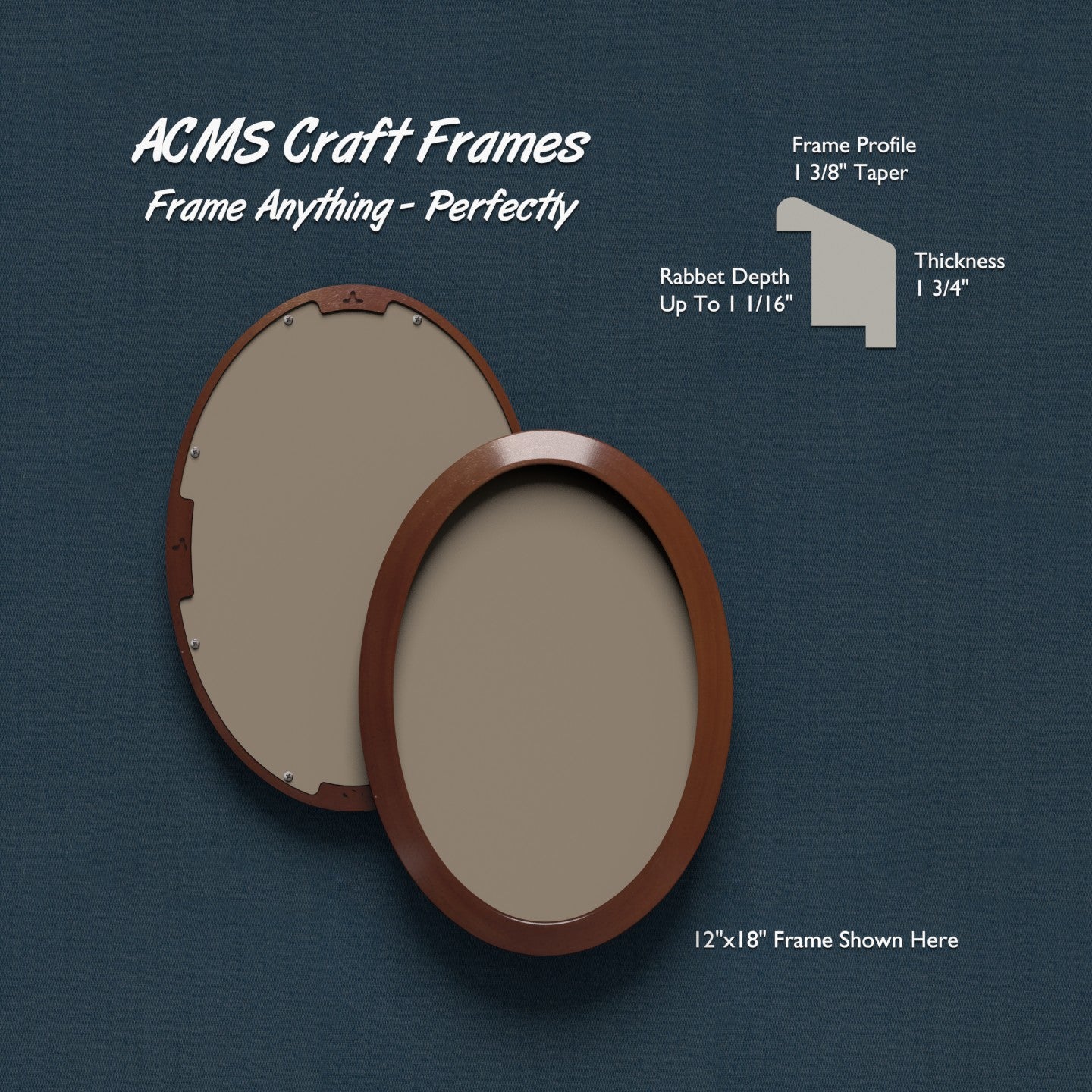 Oval Craft Frame - 1 3/4" Thick - 1 3/8" TAPER Profile