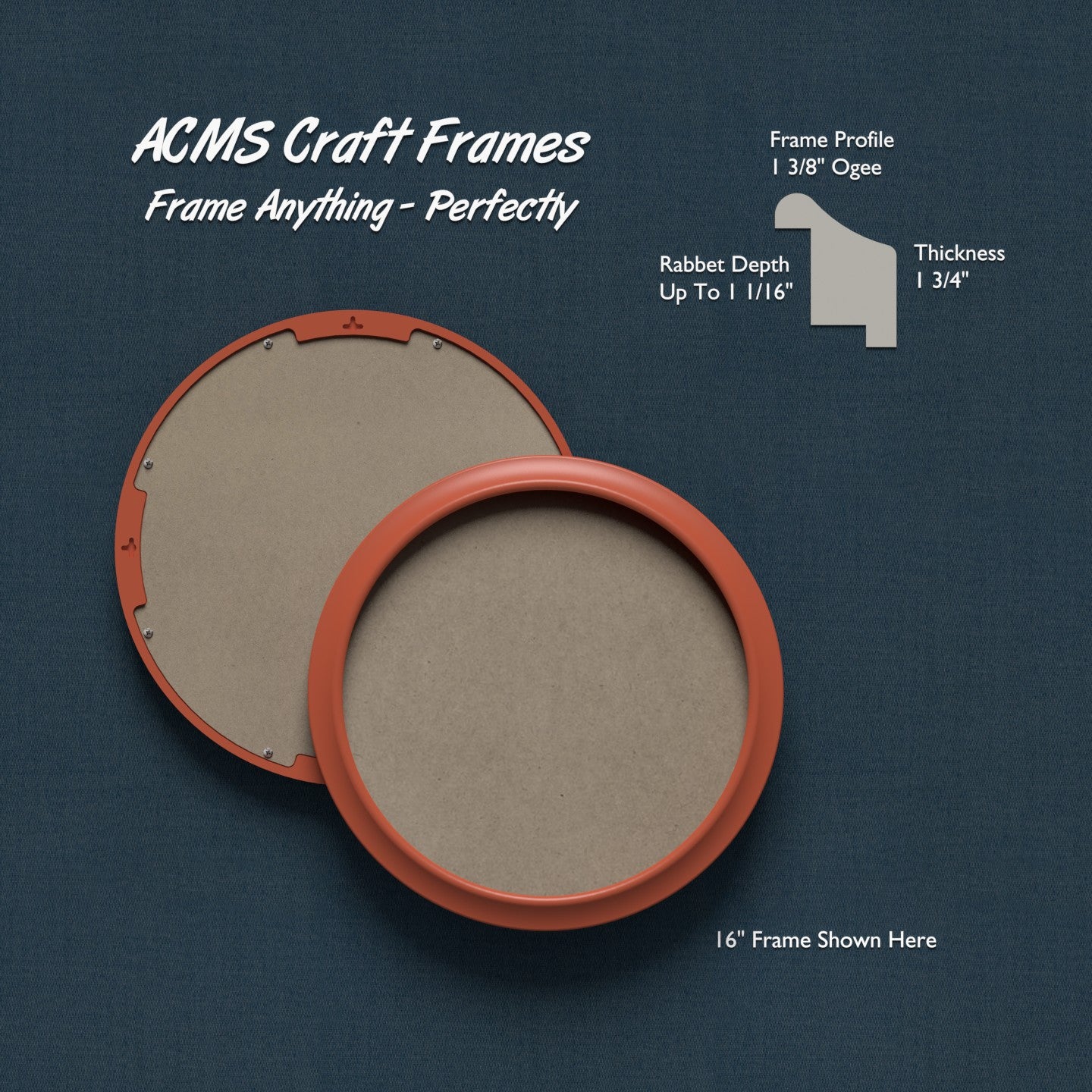 Round Craft Frame - 1 3/4" Thick - 1 3/8" OGEE Profile