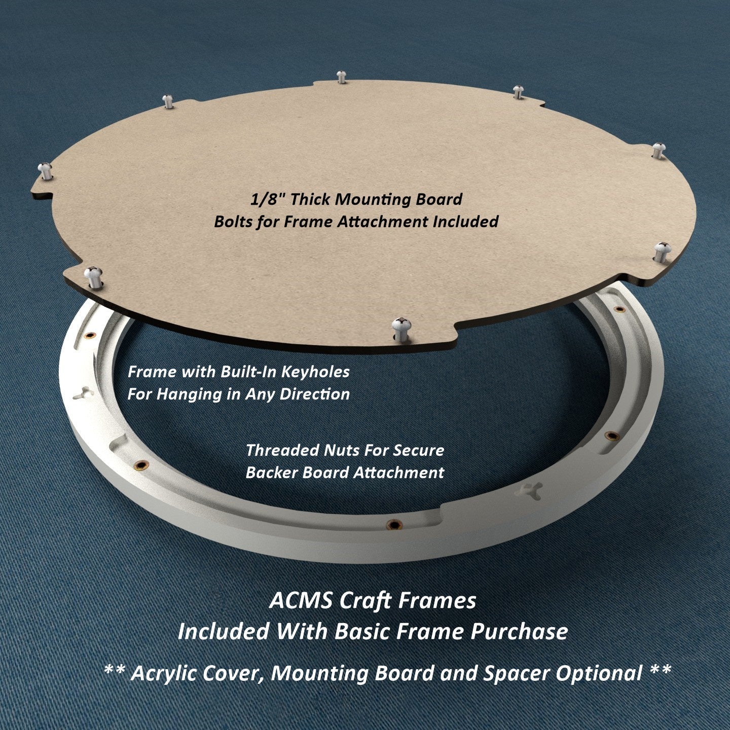 Oval Craft Frame - 1 1/2" Thick - 1 3/8" Taper Profile