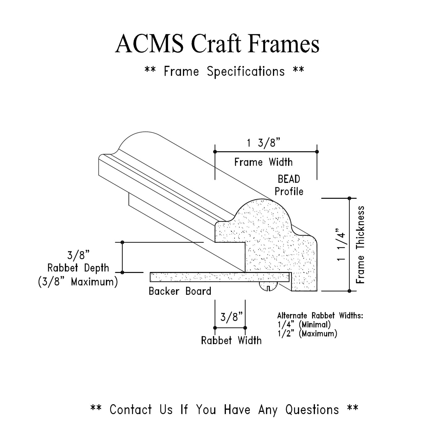 Oval Craft Frame - 1 1/4" Thick - 1 3/8" BEAD Profile