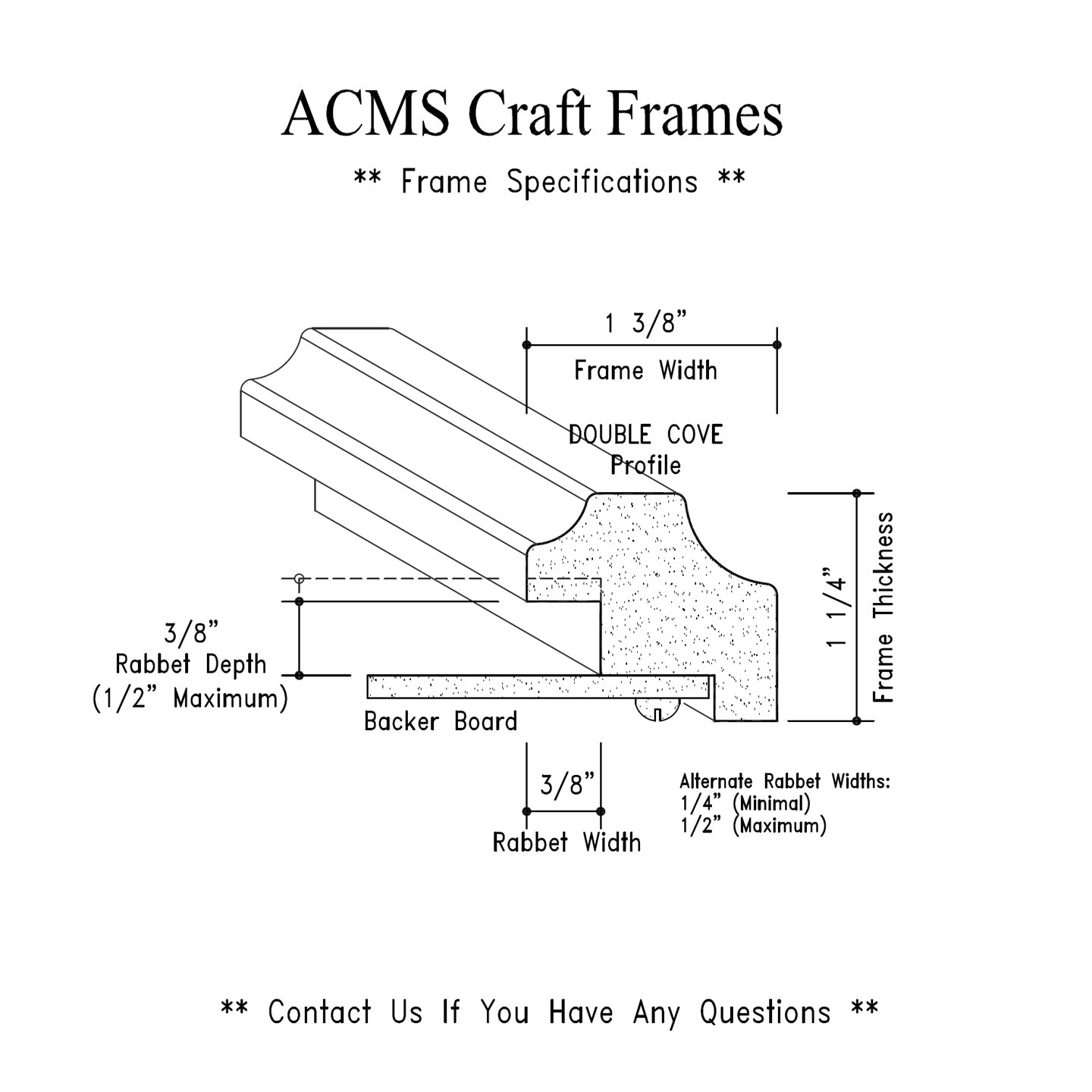 Oval Craft Frame - 1 1/4" Thick - 1 3/8" DOUBLE COVE Profile