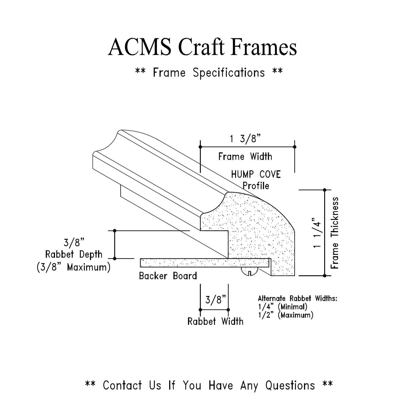 Oval Craft Frame - 1 1/4" Thick - 1 3/8" HUMP COVE Profile