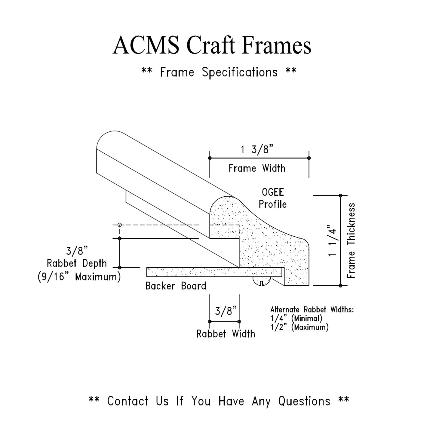 Oval Craft Frame - 1 1/4" Thick - 1 3/8" OGEE Profile