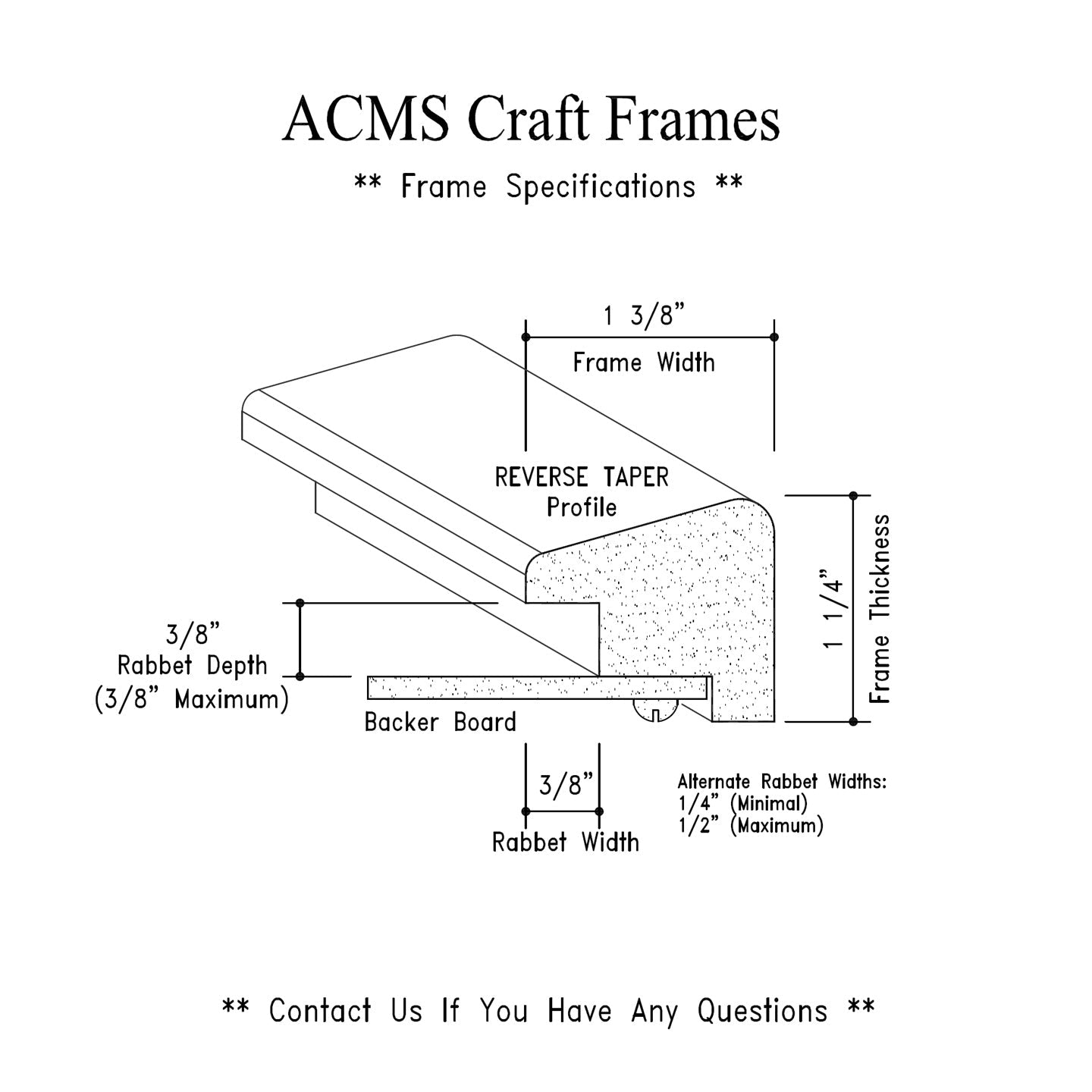 Oval Craft Frame - 1 1/4" Thick - 1 3/8" REVERSE TAPER Profile