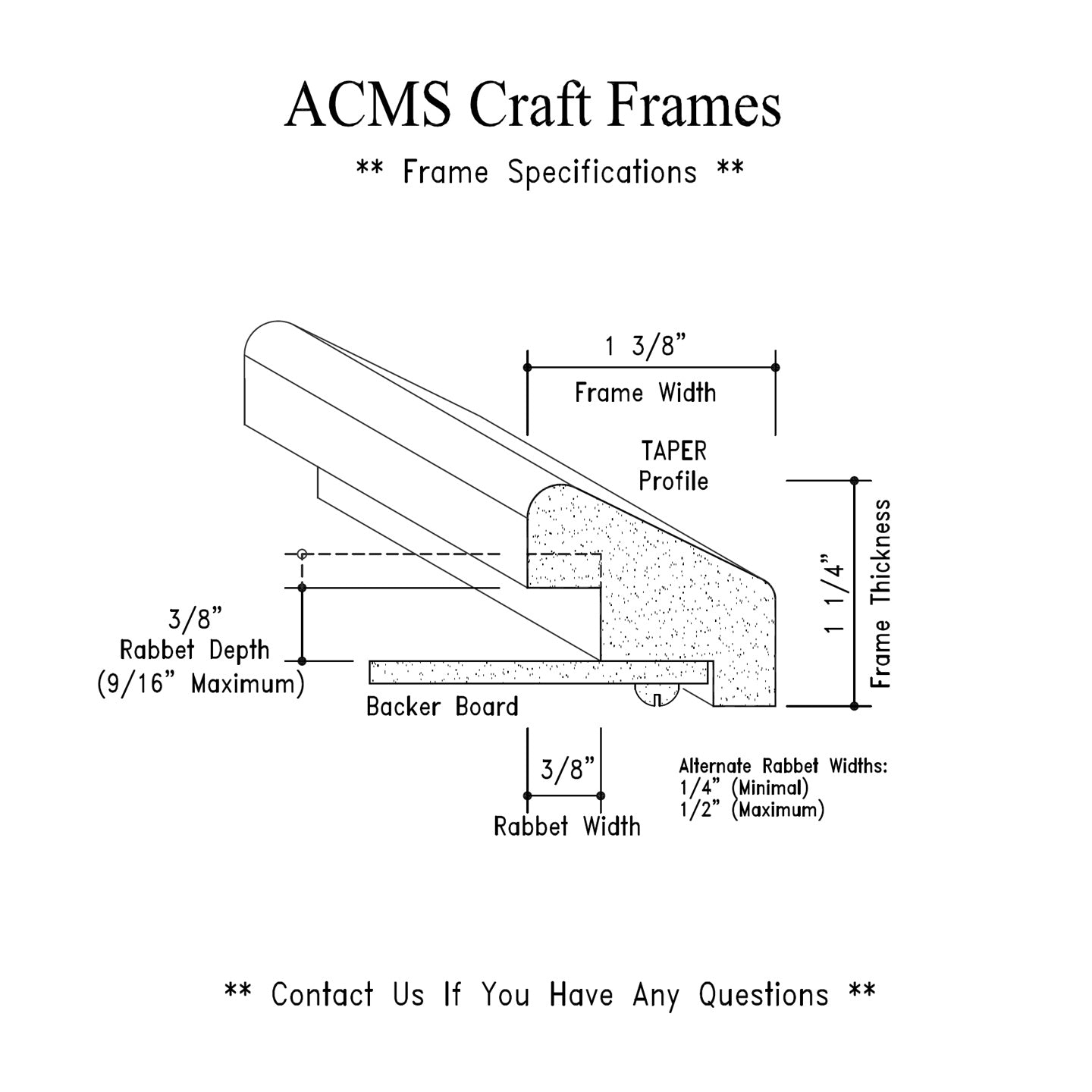 Oval Craft Frame - 1 1/4" Thick - 1 3/8" TAPER Profile