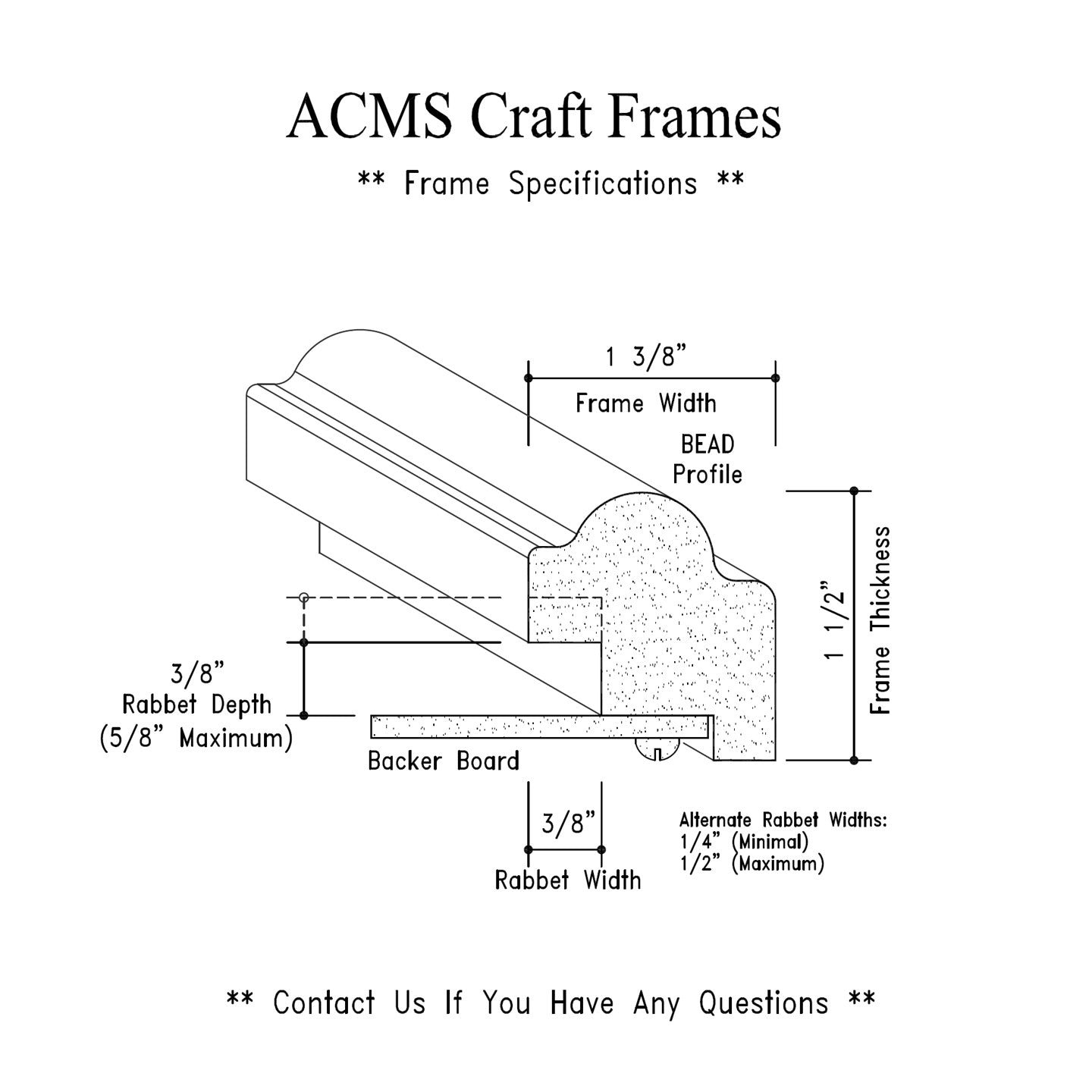 Oval Craft Frame - 1 1/2" Thick - 1 3/8" Bead Profile