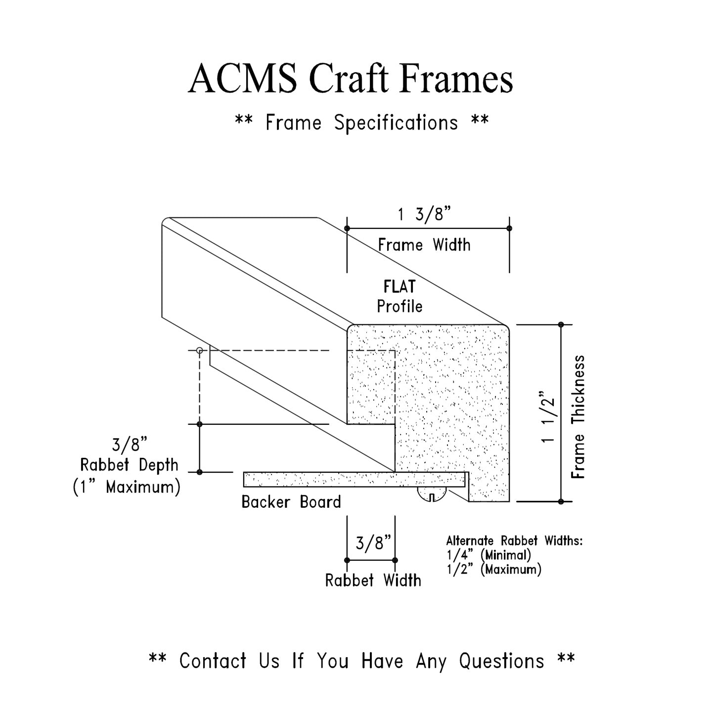 Round Craft Frame - 1 1/2" Thick - 1 3/8" Flat Profile