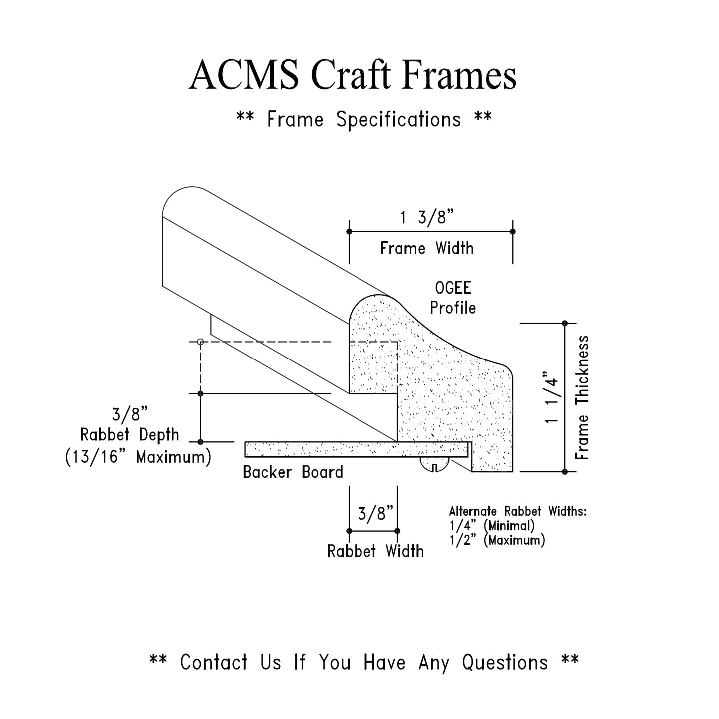 Oval Craft Frame - 1 1/2" Thick - 1 3/8" Ogee Profile