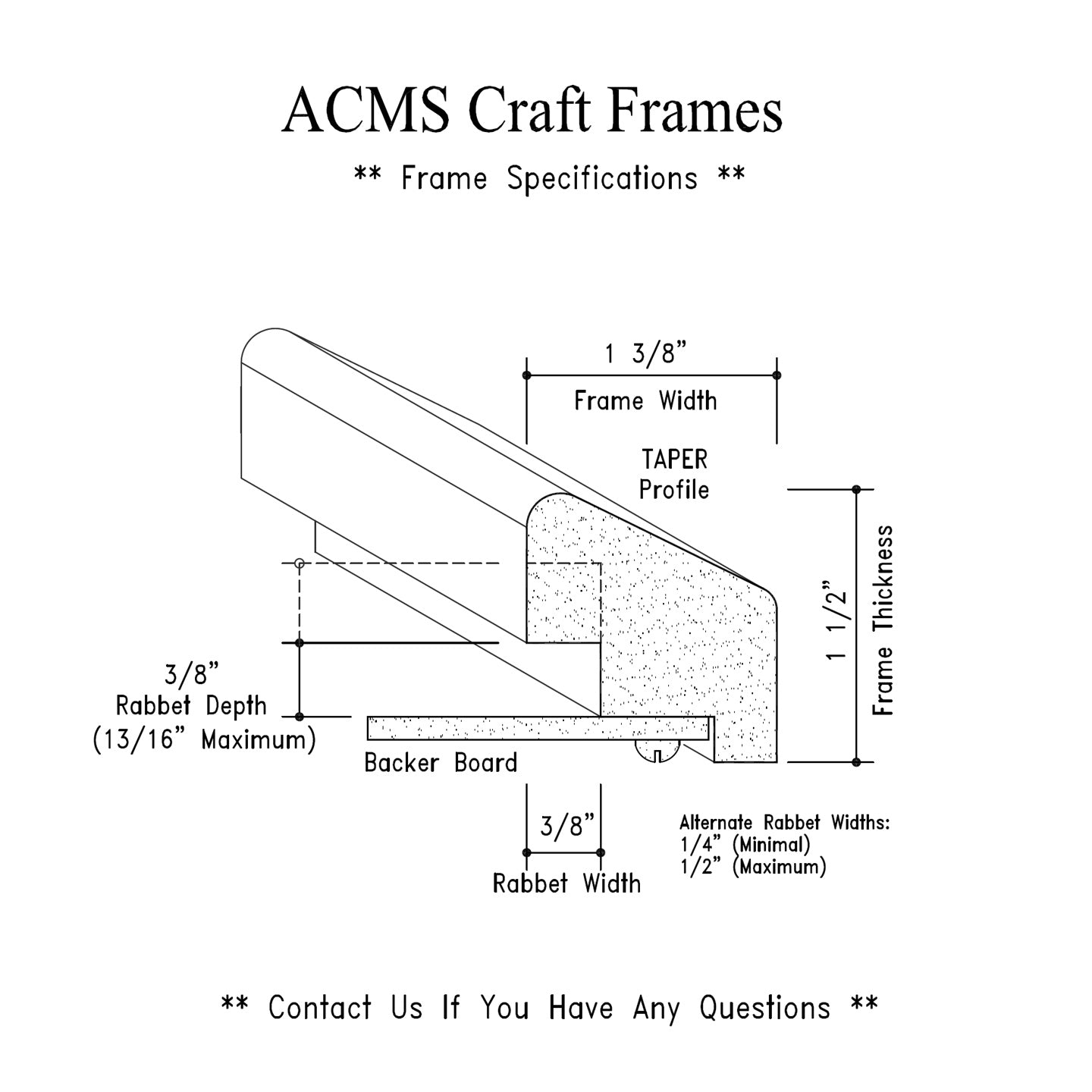 Round Craft Frame - 1 1/2" Thick - 1 3/8" Taper Profile