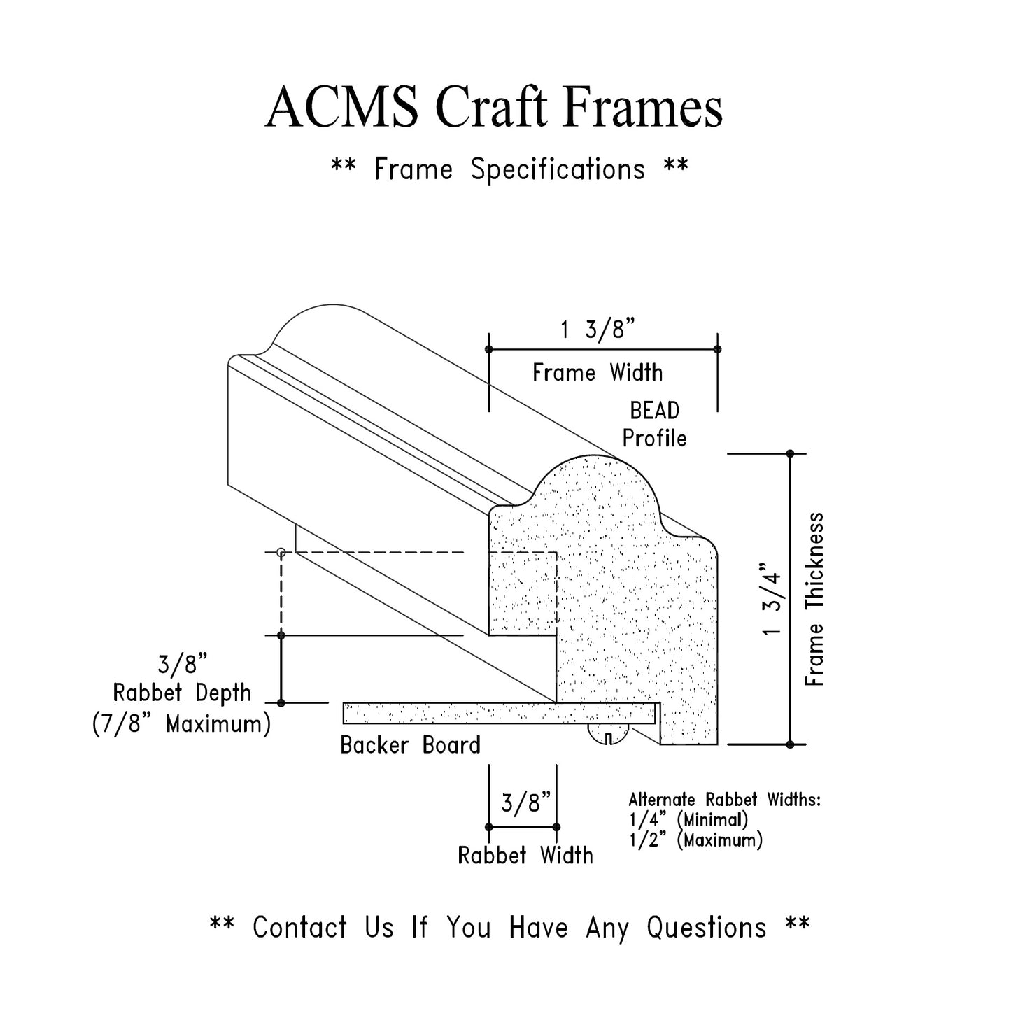 Oval Craft Frame - 1 3/4" Thick - 1 3/8" BEAD Profile