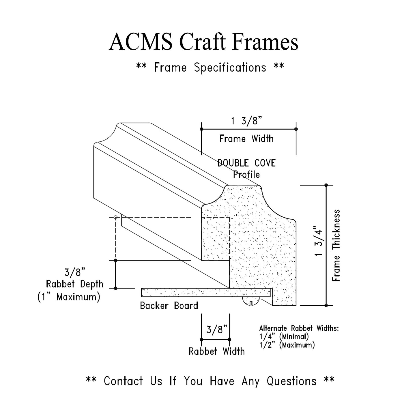 Oval Craft Frame - 1 3/4" Thick - 1 3/8" DOUBLE COVE Profile
