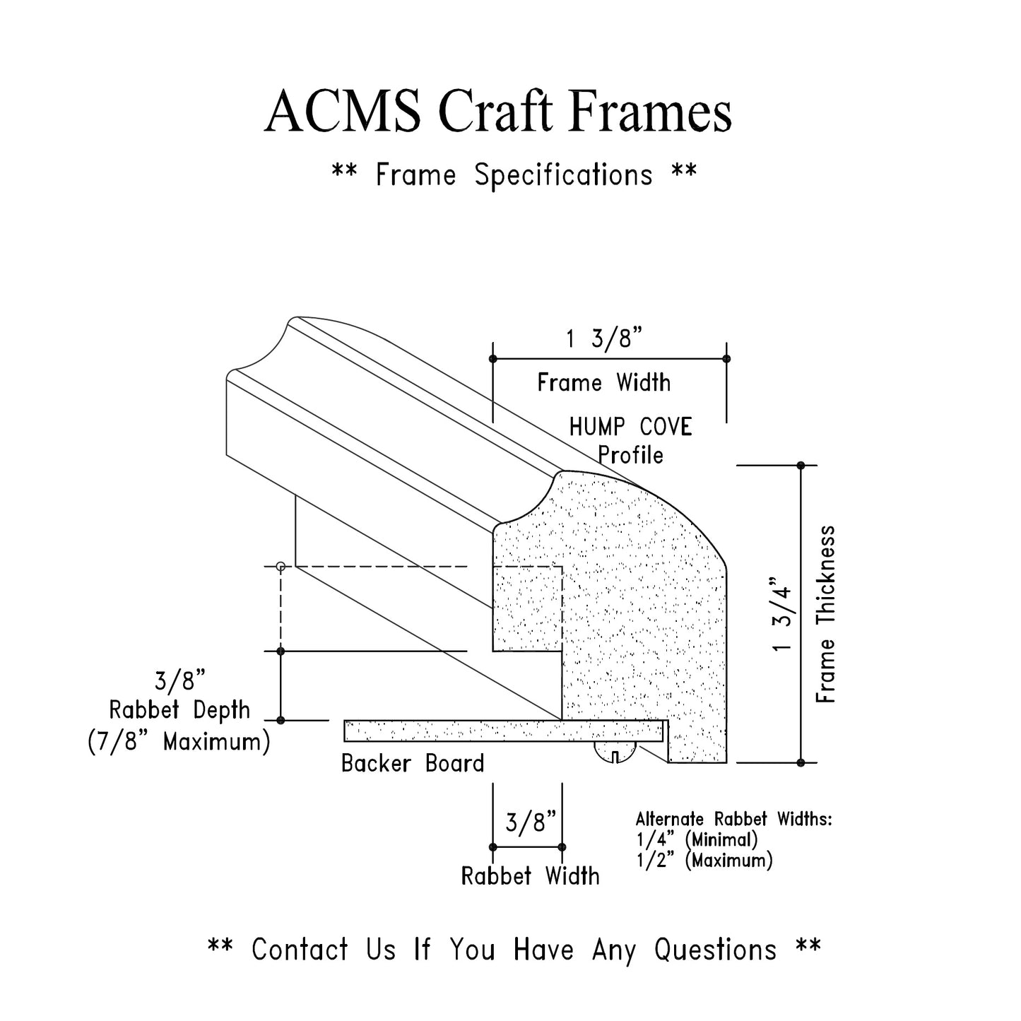 Round Craft Frame - 1 3/4" Thick - 1 3/8" HUMP COVE Profile