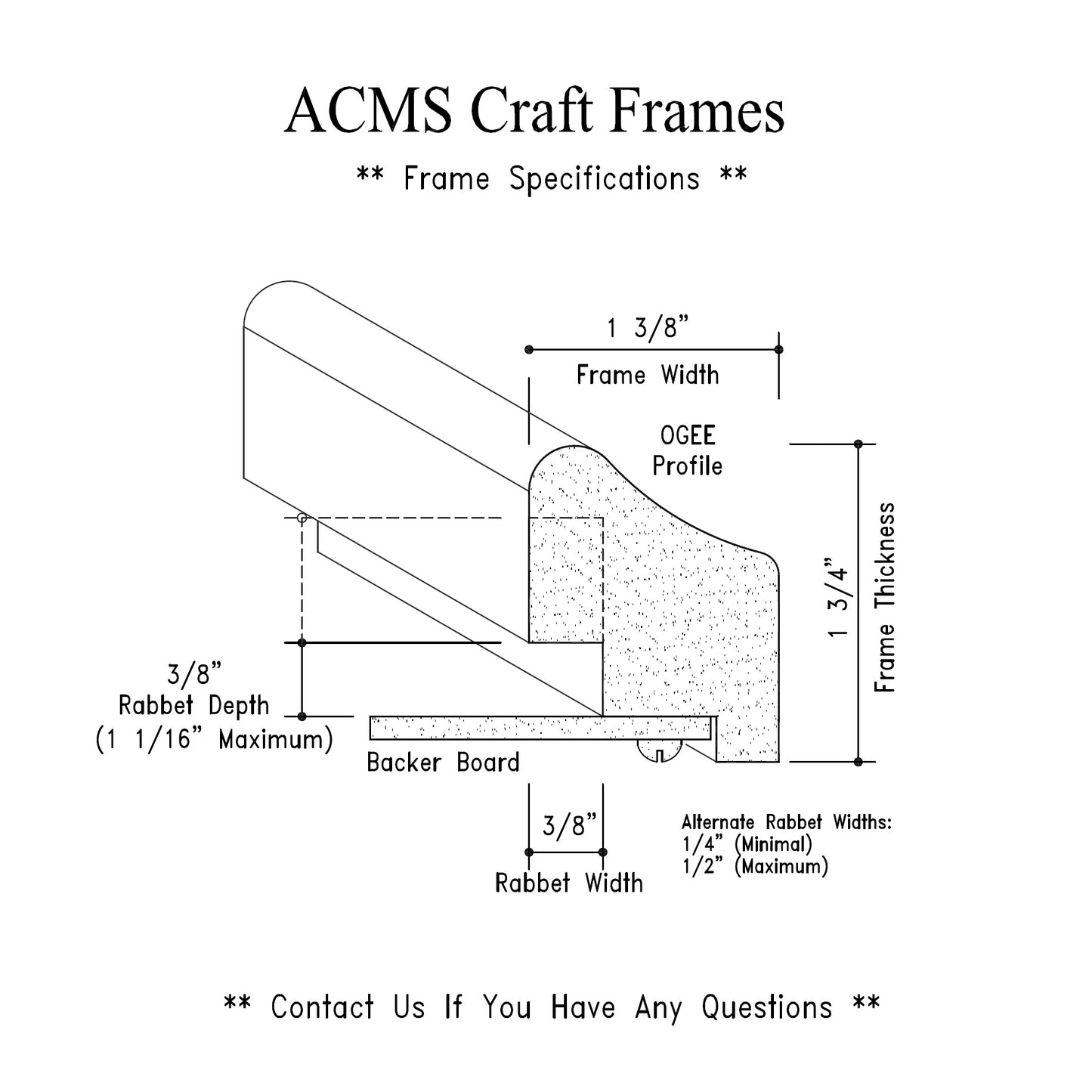 Round Craft Frame - 1 3/4" Thick - 1 3/8" OGEE Profile