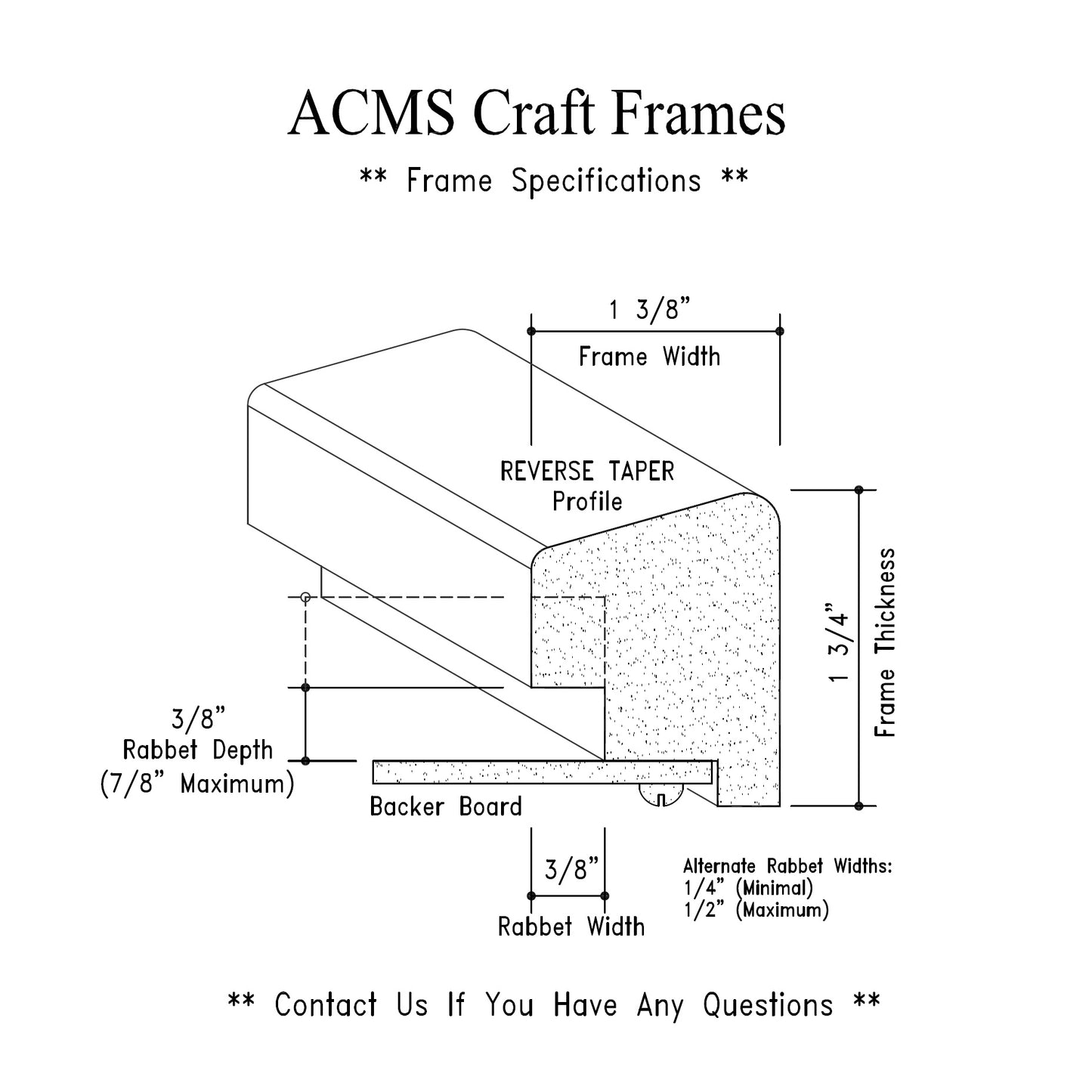 Round Craft Frame - 1 3/4" Thick - 1 3/8" REVERSE TAPER Profile