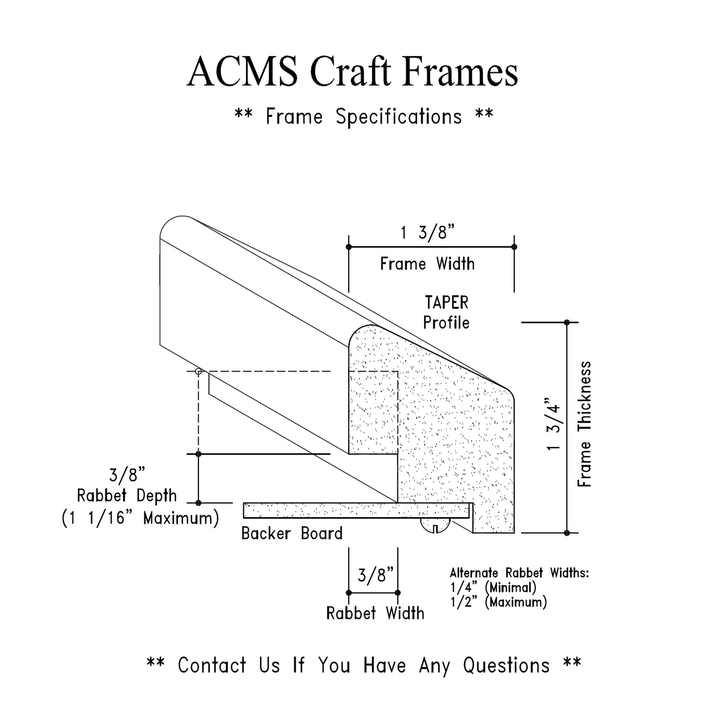 Oval Craft Frame - 1 3/4" Thick - 1 3/8" TAPER Profile