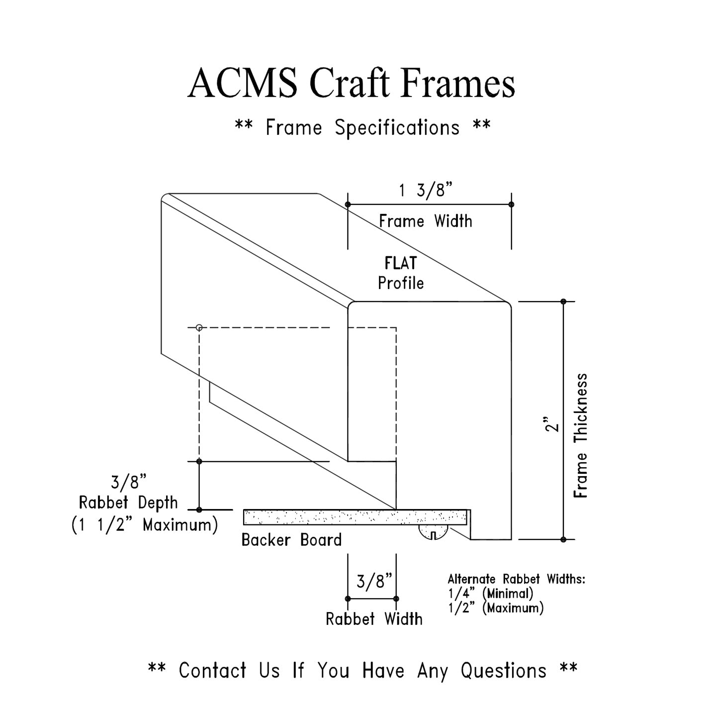 Round Craft Frame - 2" Thick - 1 3/8" Flat Profile