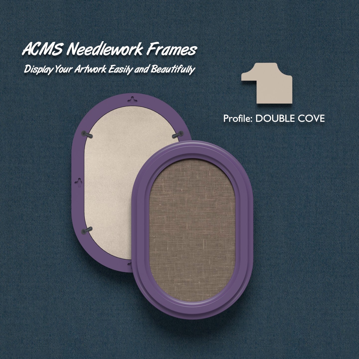 ACMS Capsule Needlework Frame - Double Cove Profile - 1.25" Frame Width