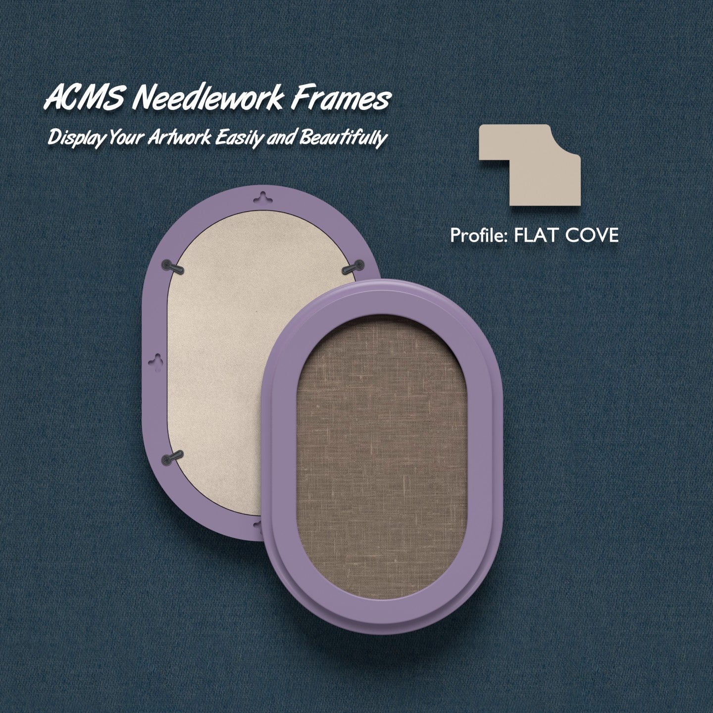 ACMS Capsule Needlework Frame - Flat Cove Profile - 1.25" Frame Width