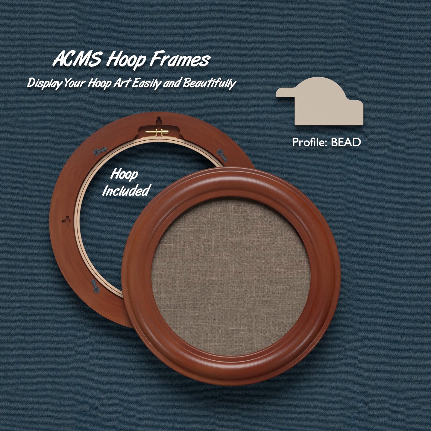 ACMS Round Hoop Frame - Bead - 1.75" Frame Width