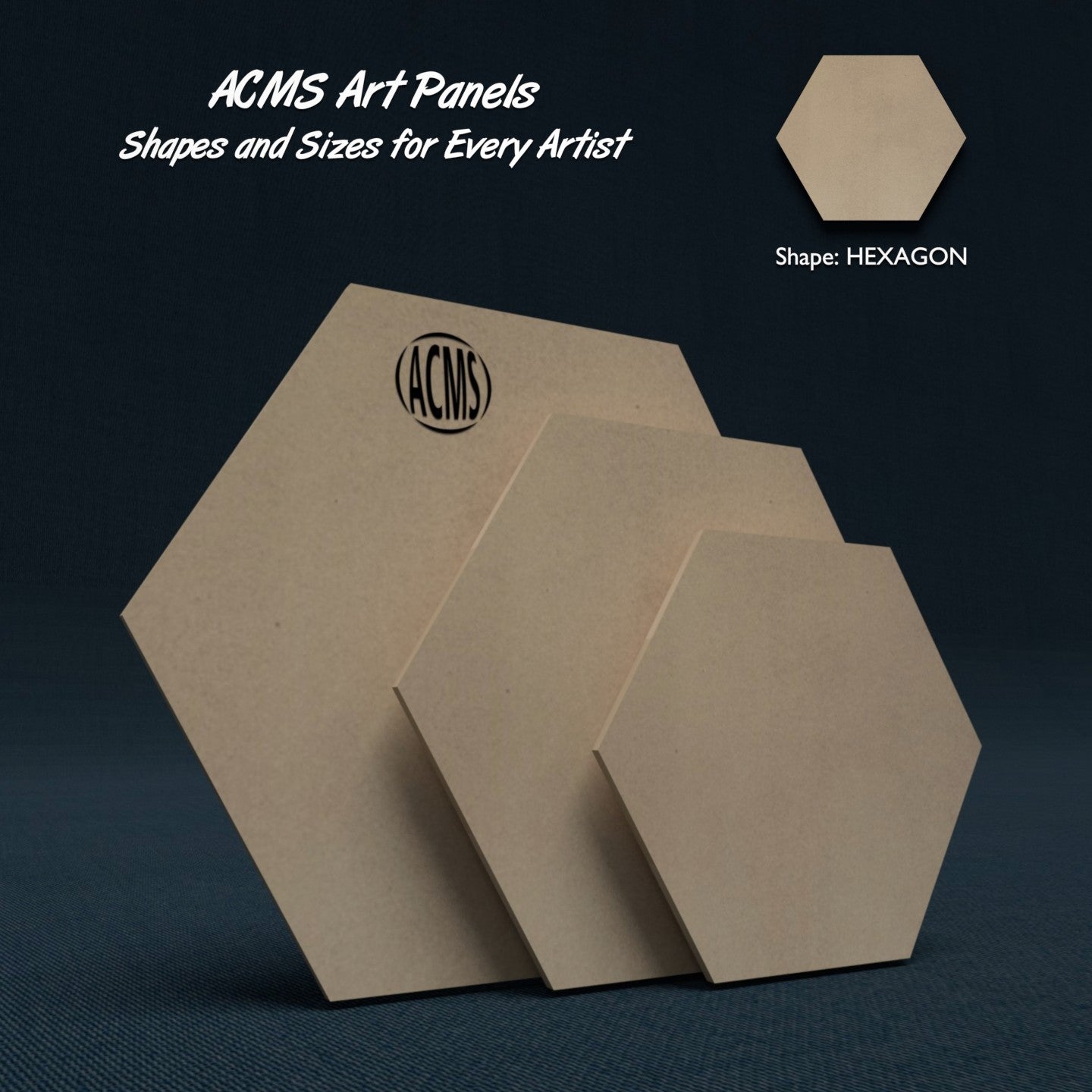 ACMS Hexagon Art Panel - Fiberboard - 1/4" Thick