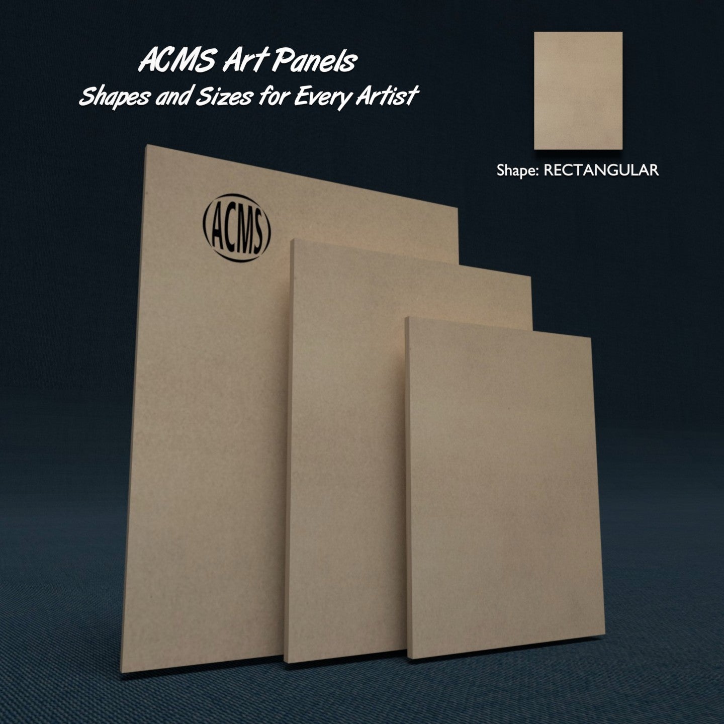 ACMS Rectangular Art Panel - Fiberboard - 1/4" Thick