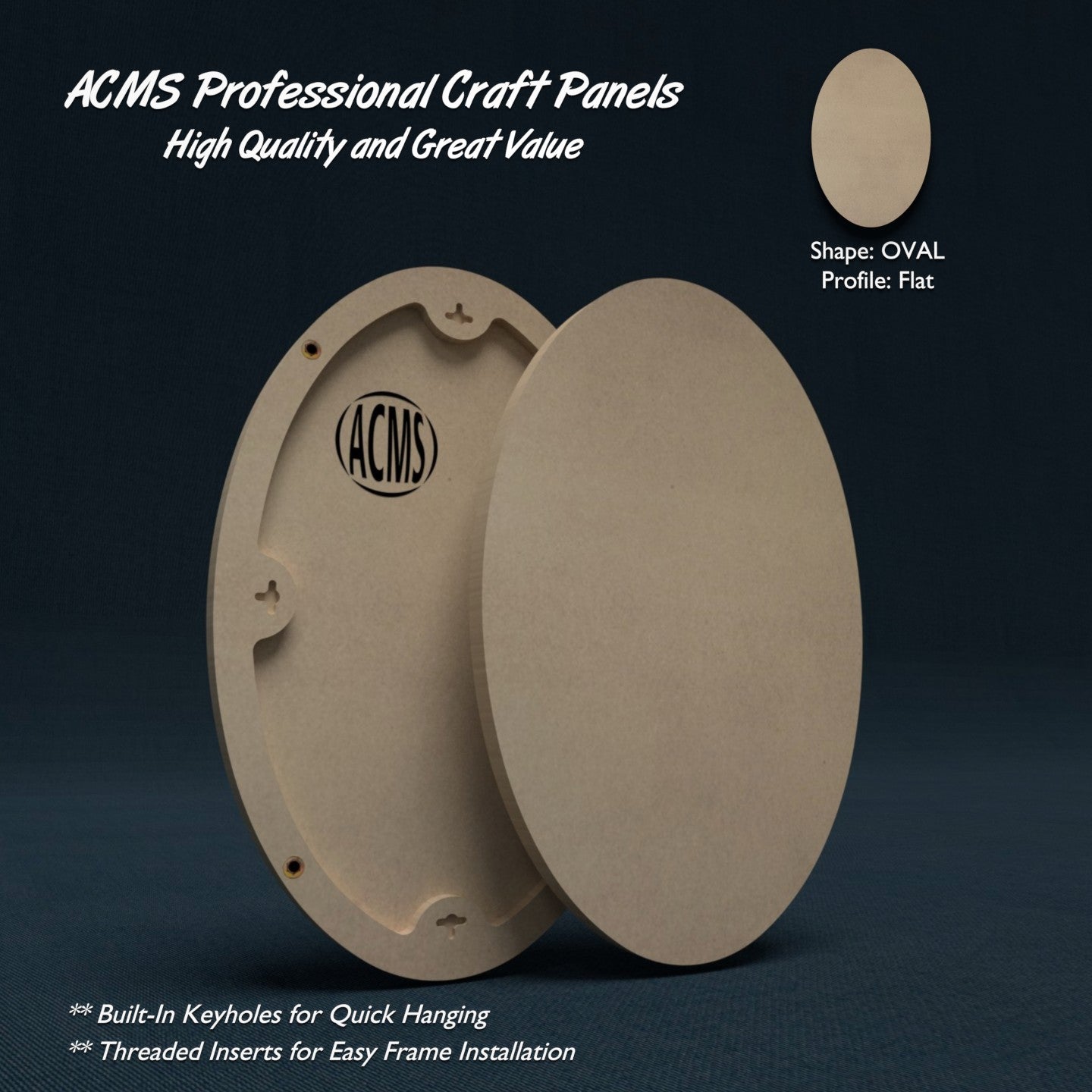 ACMS Oval Craft Panel - Flat Perimeter