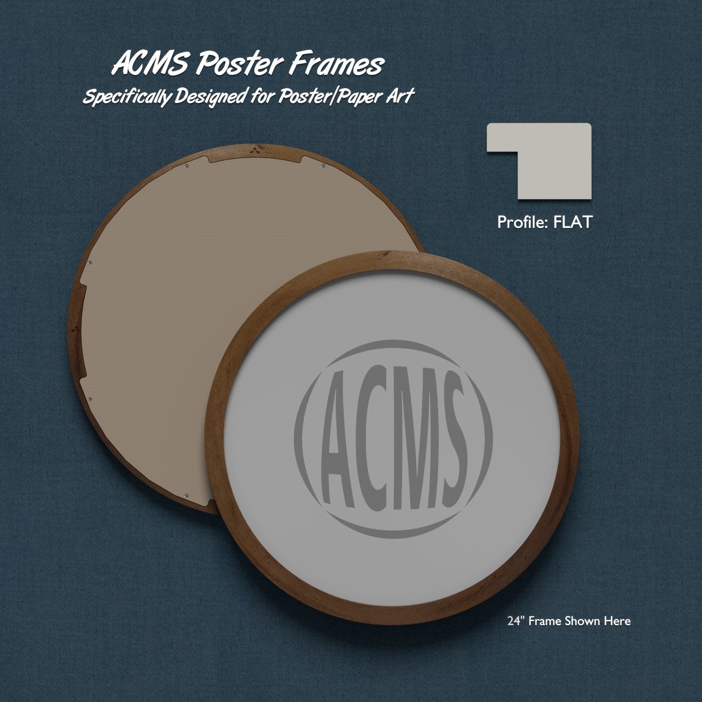 ACMS Round Poster Frame - 1 3/8" FLAT Profile