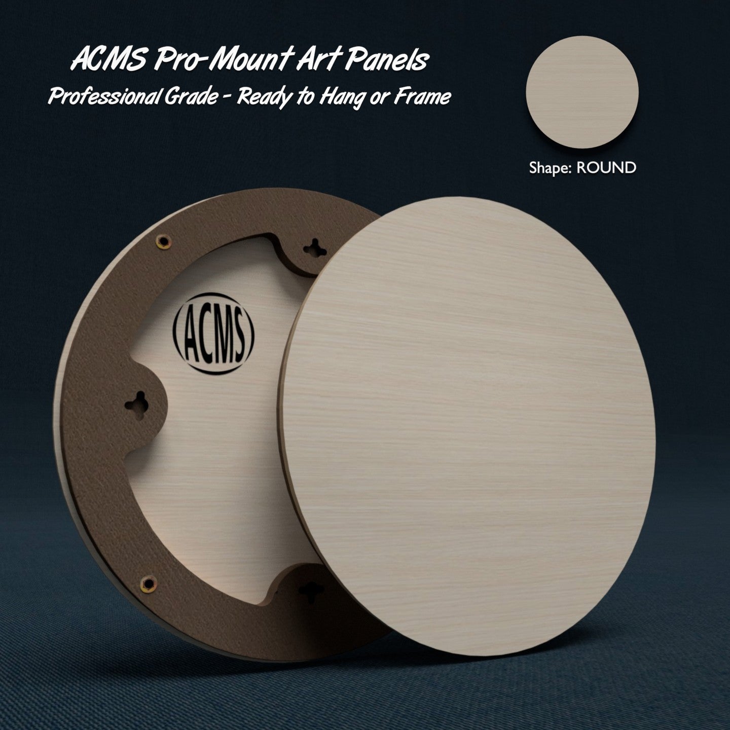 ACMS Round Pro-Mount Art Panel - Baltic Birch Plywood