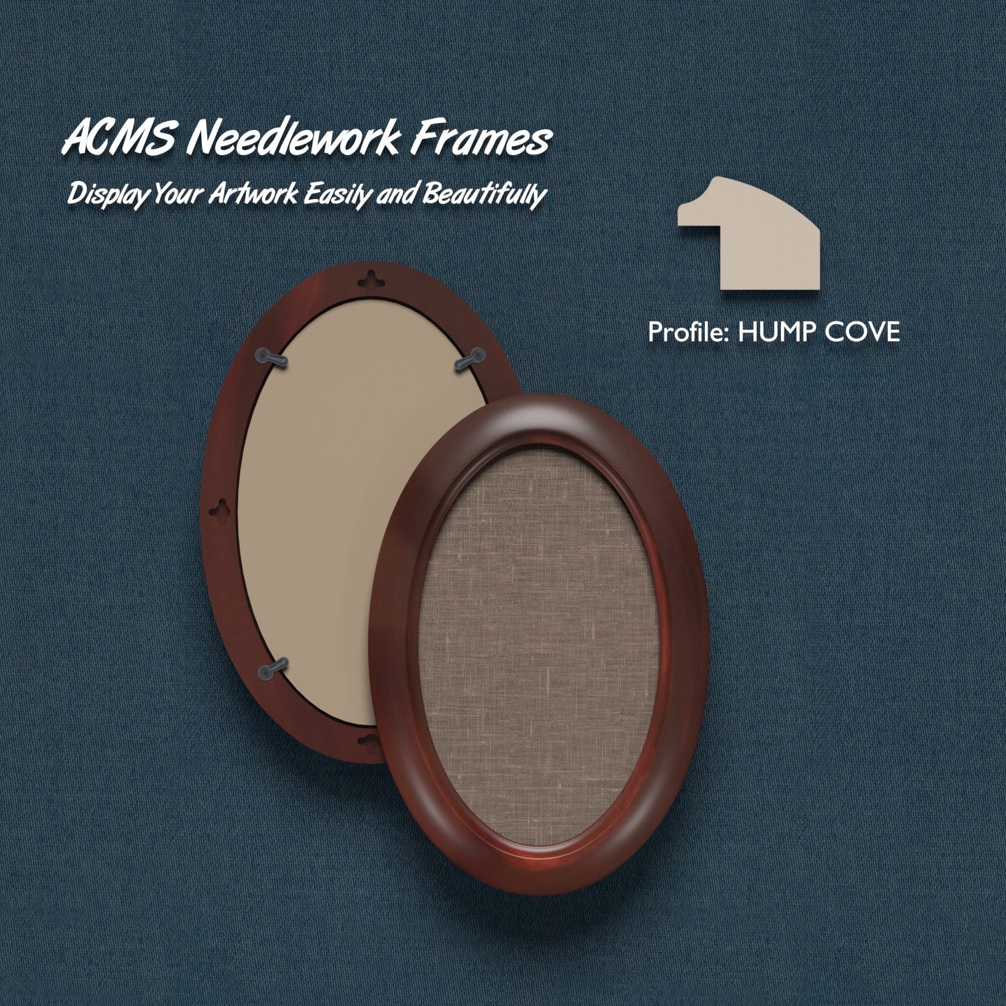 ACMS Oval Needlework Frame - Hump Cove - 1.25" Frame Width