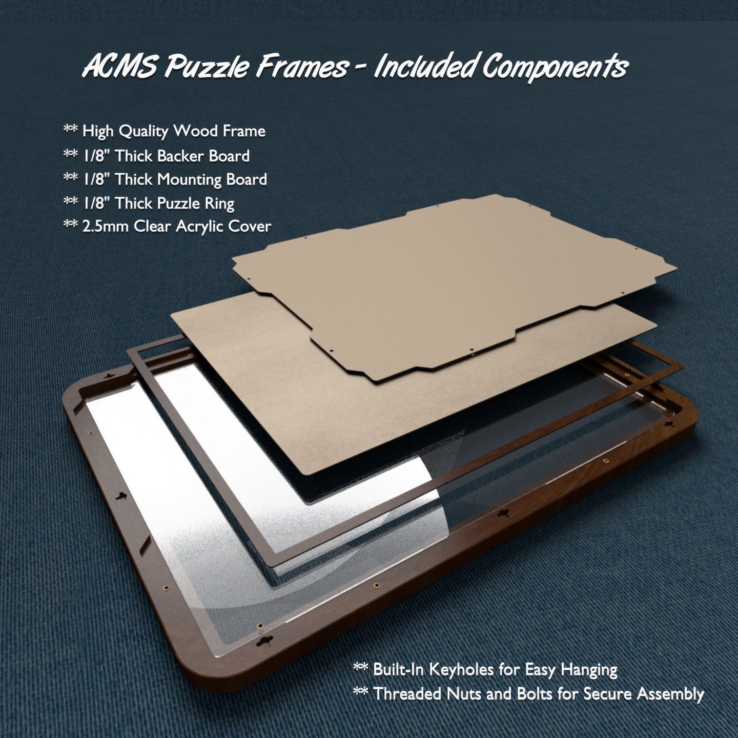 ACMS Rectangular Puzzle Frame - FLAT Profile