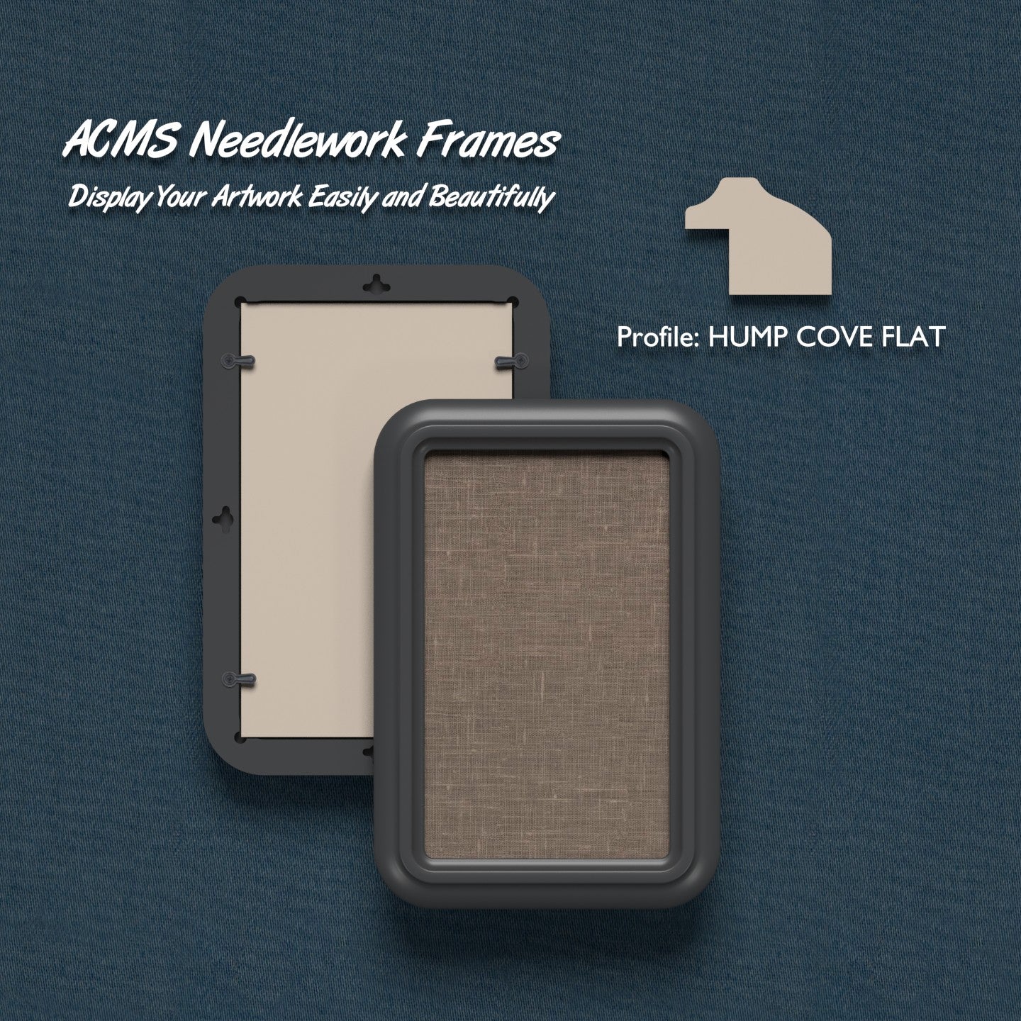 ACMS Soft Rectangular Needlework Frame - Hump Cove Flat Profile - 1.25" Frame Width