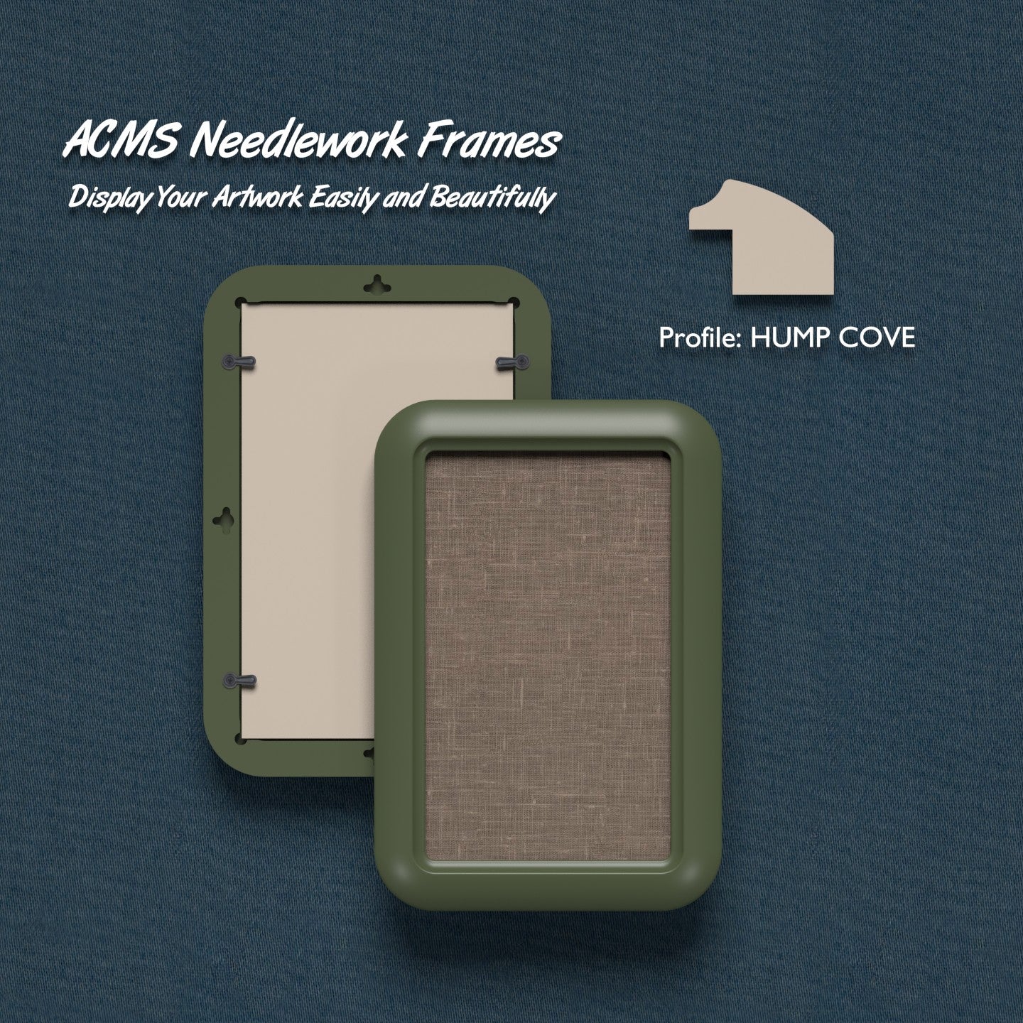 ACMS Soft Rectangular Needlework Frame - Hump Cove - 1.25" Frame Width