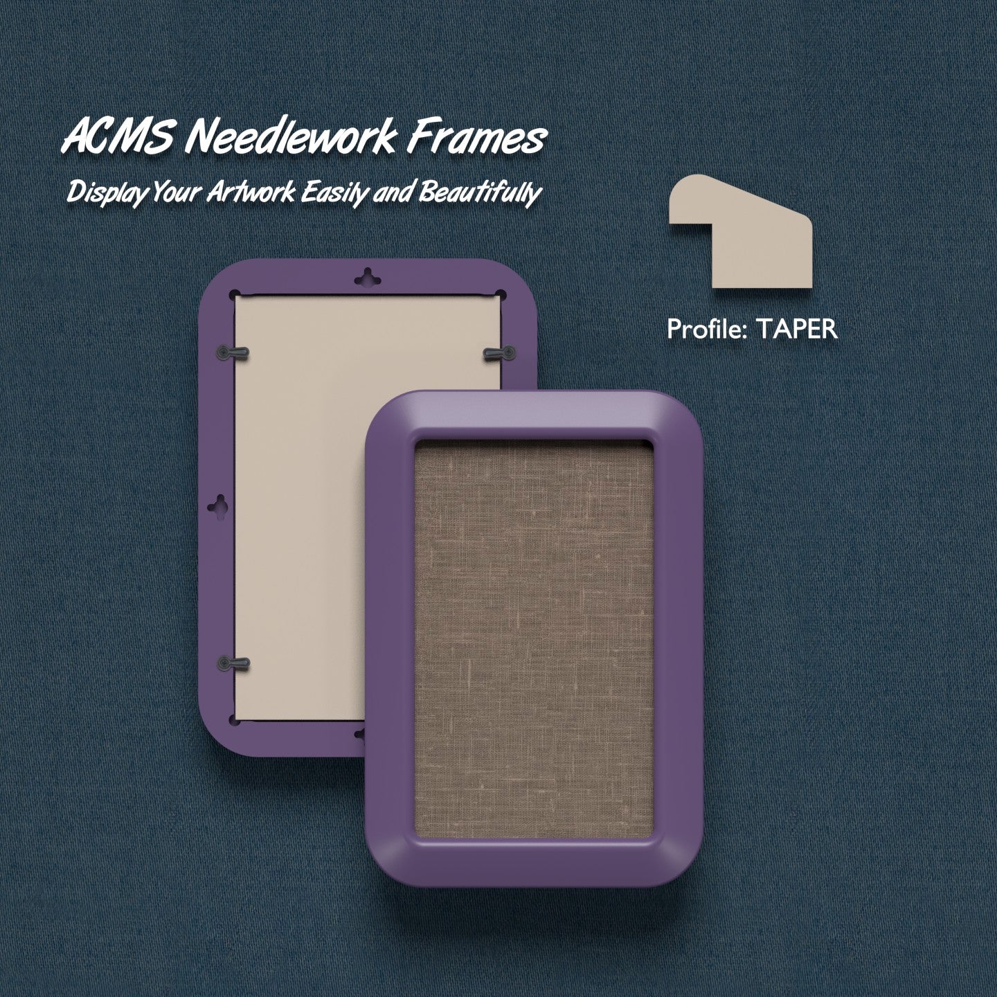 ACMS Soft Rectangular Needlework Frame - Taper Profile - 1.25" Frame Width