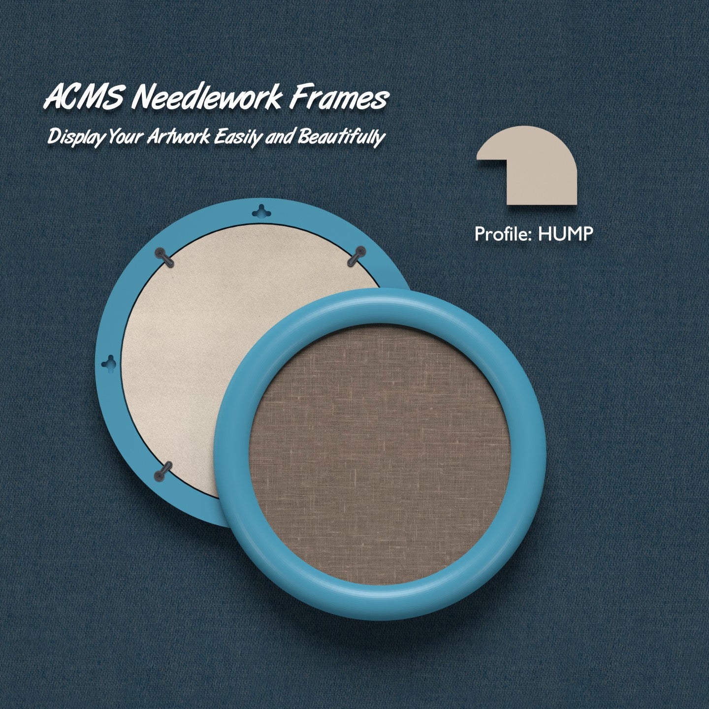 ACMS Round Needlework Frame - Hump Profile - 1.25" Frame Width