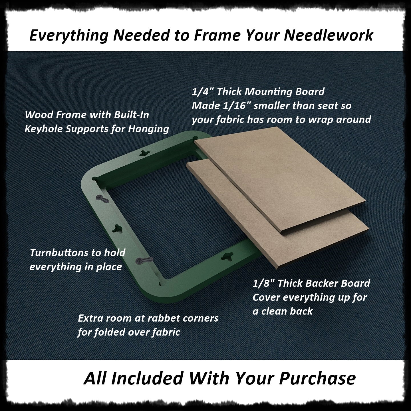 ACMS Soft Square Needlework Frame - Reverse Taper - 1.25" Frame Width