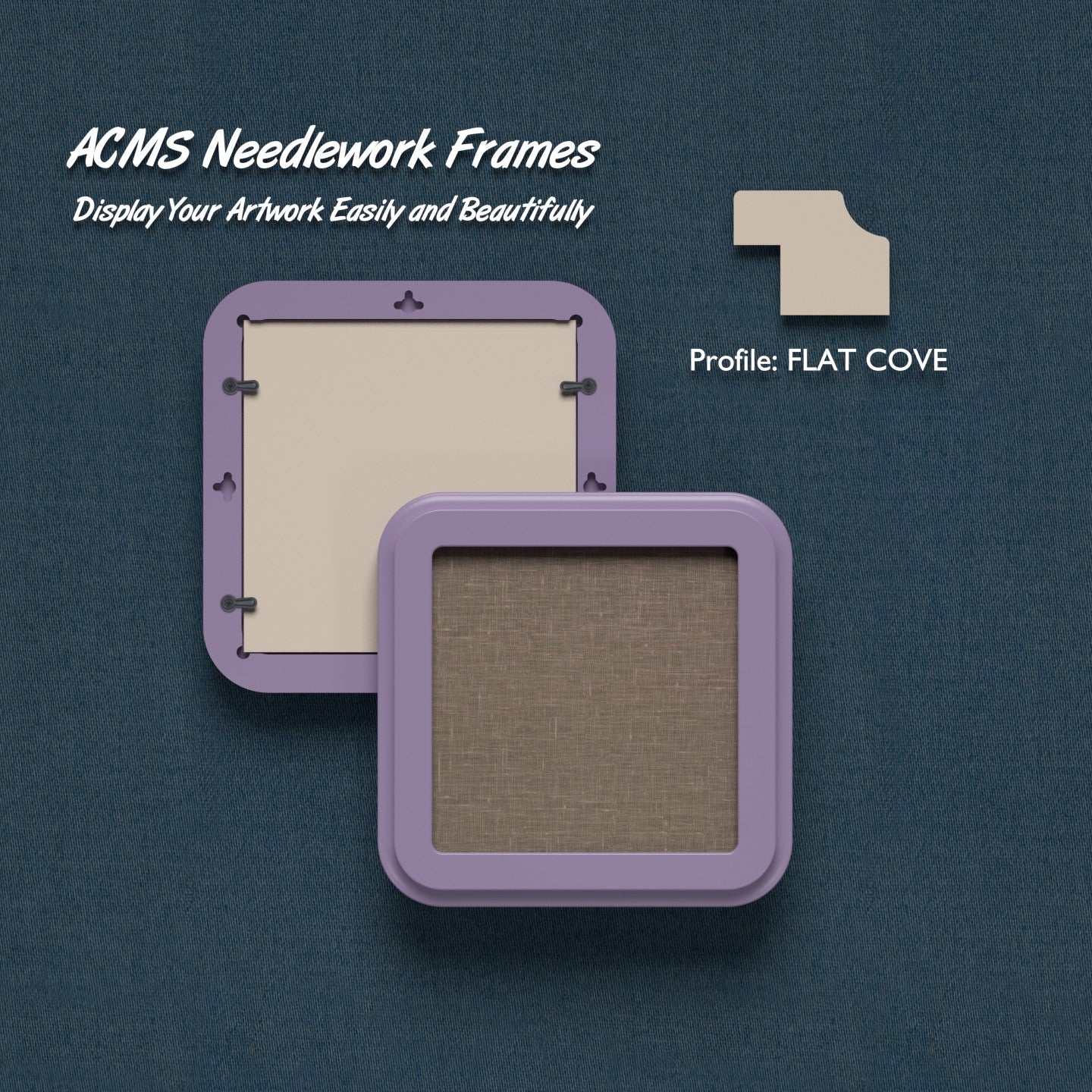 ACMS Soft Square Needlework Frame - Flat Cove - 1.25" Frame Width