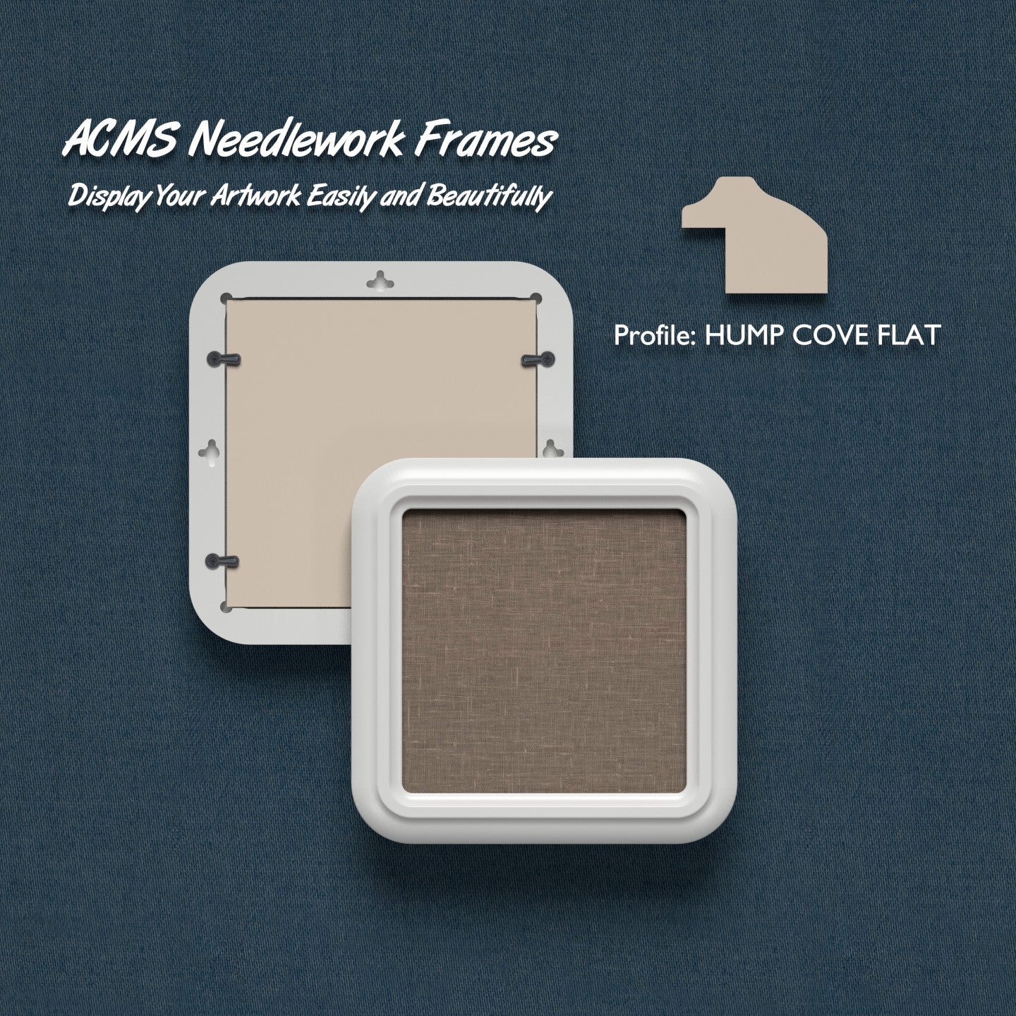 ACMS Soft Square Needlework Frame - Hump Cove Flat - 1.25" Frame Width