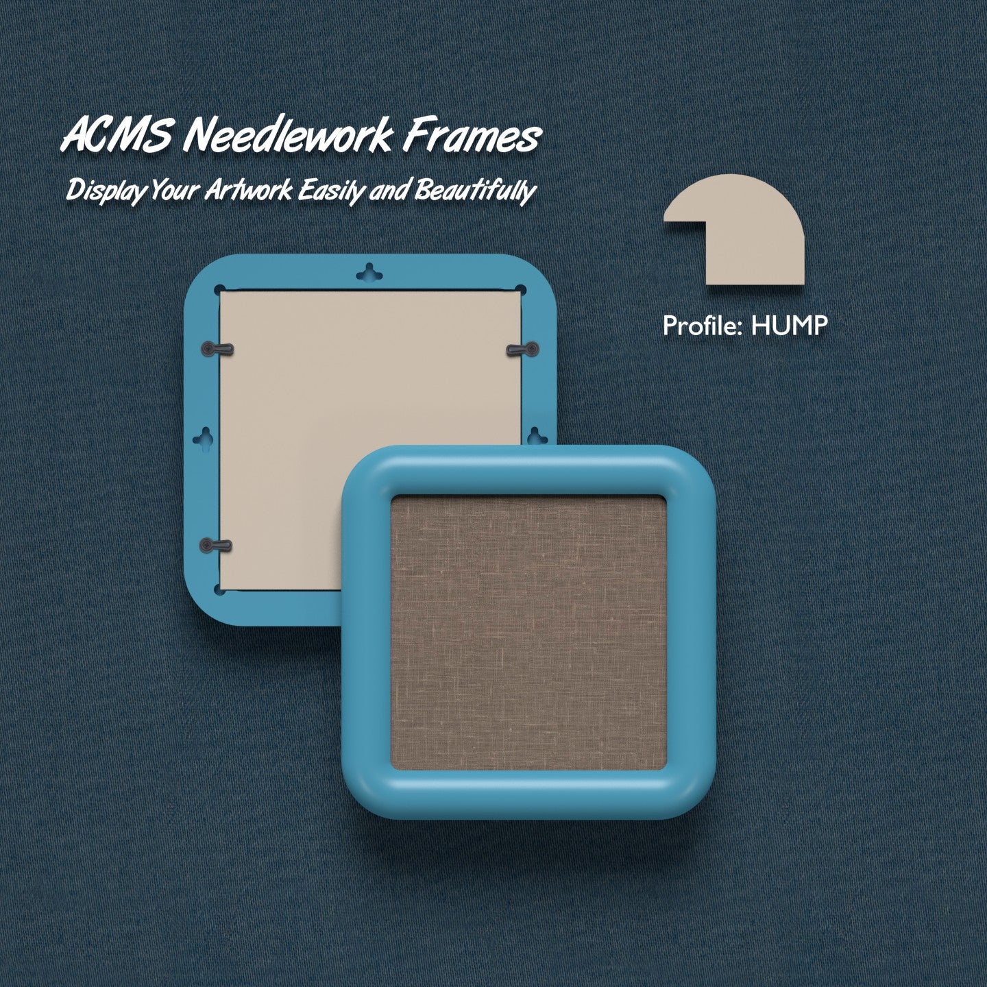 ACMS Soft Square Needlework Frame - Hump - 1.25" Frame Width