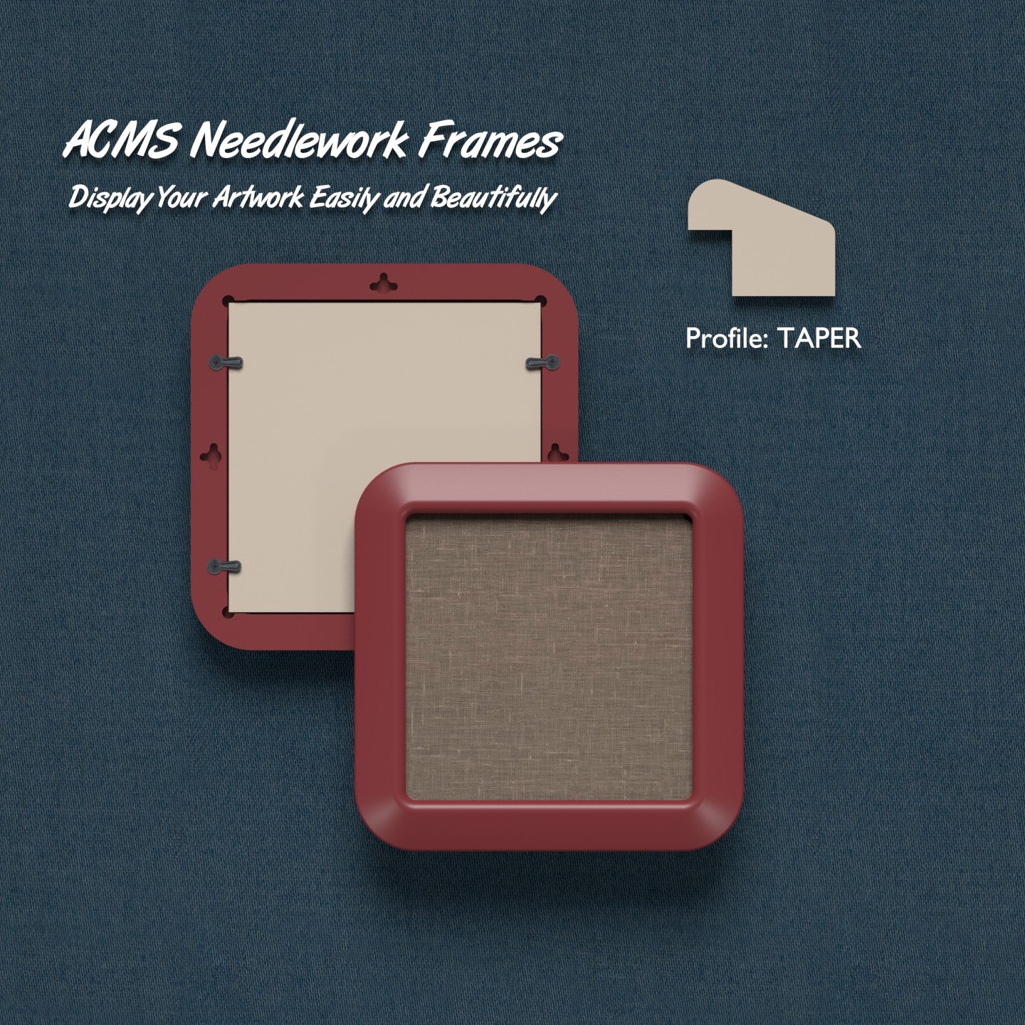 ACMS Soft Square Needlework Frame - Taper - 1.25" Frame Width