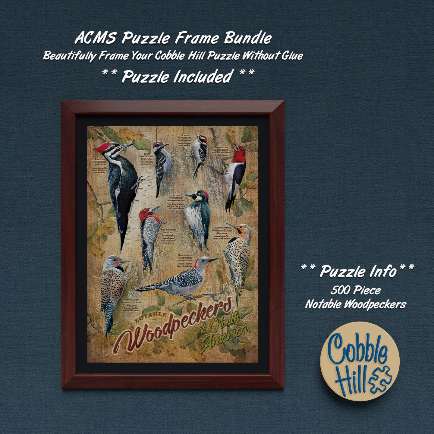 Puzzle Frame Bundle - 500 Piece - Notable Woodpeckers