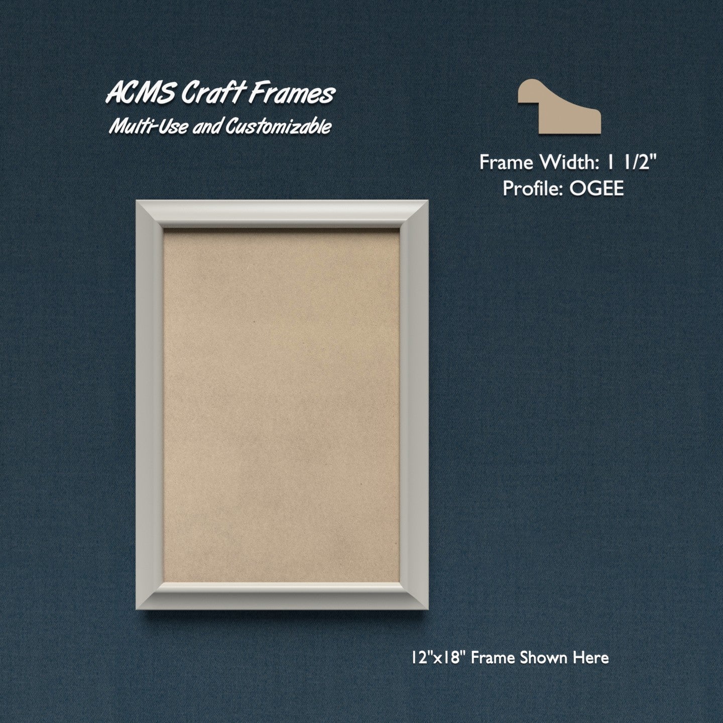 Rectangular Craft Frame - OGEE Profile - 1 1/2" Frame Width - 1" Thick