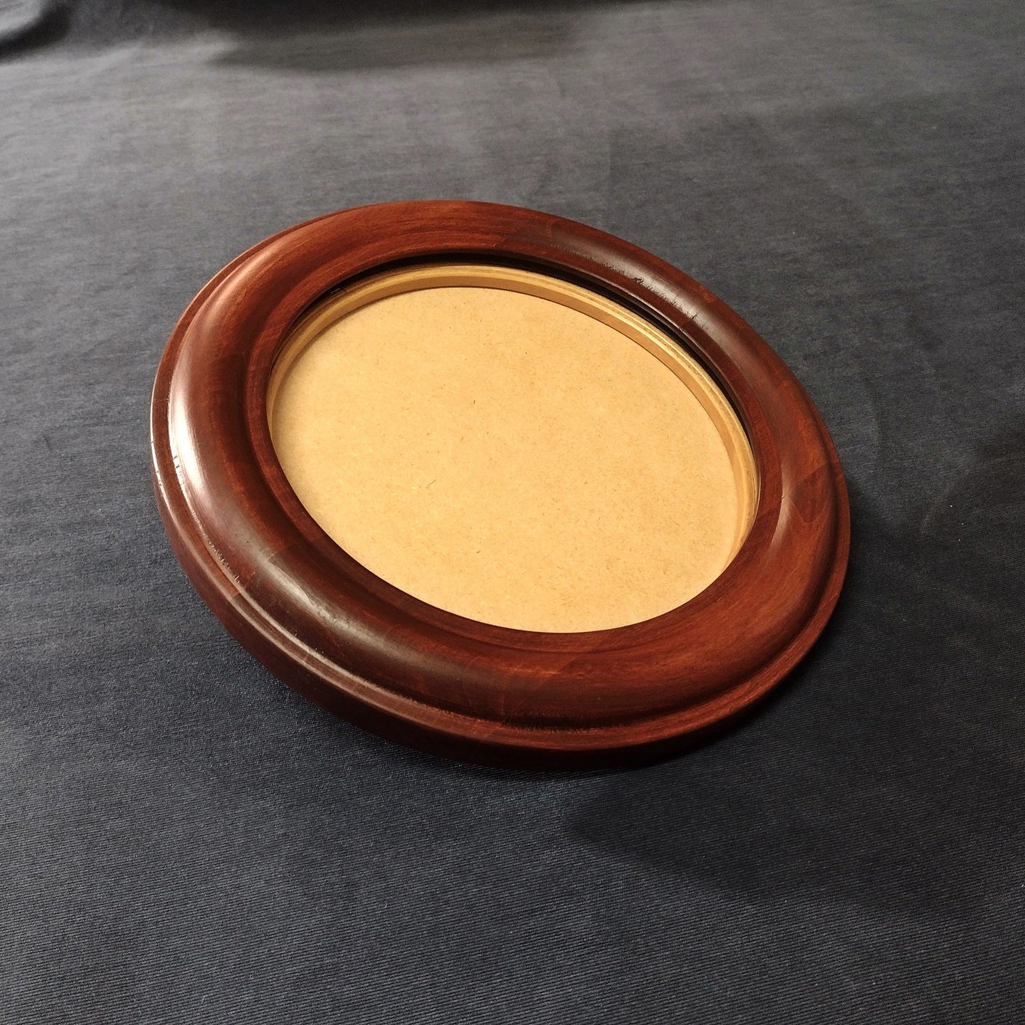 Hardwood ShadowBox Hoop Frame - Cottage Profile - Rich Mahogany Finish