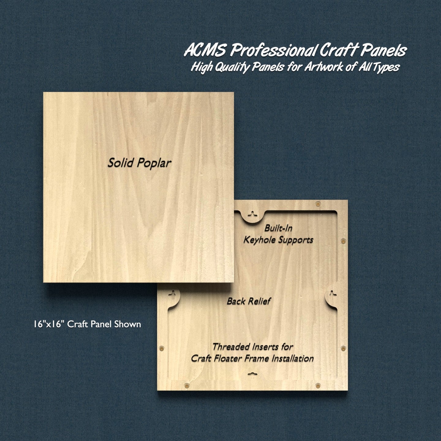 Square Craft Panel - Poplar - FLAT - 3/4" Thick