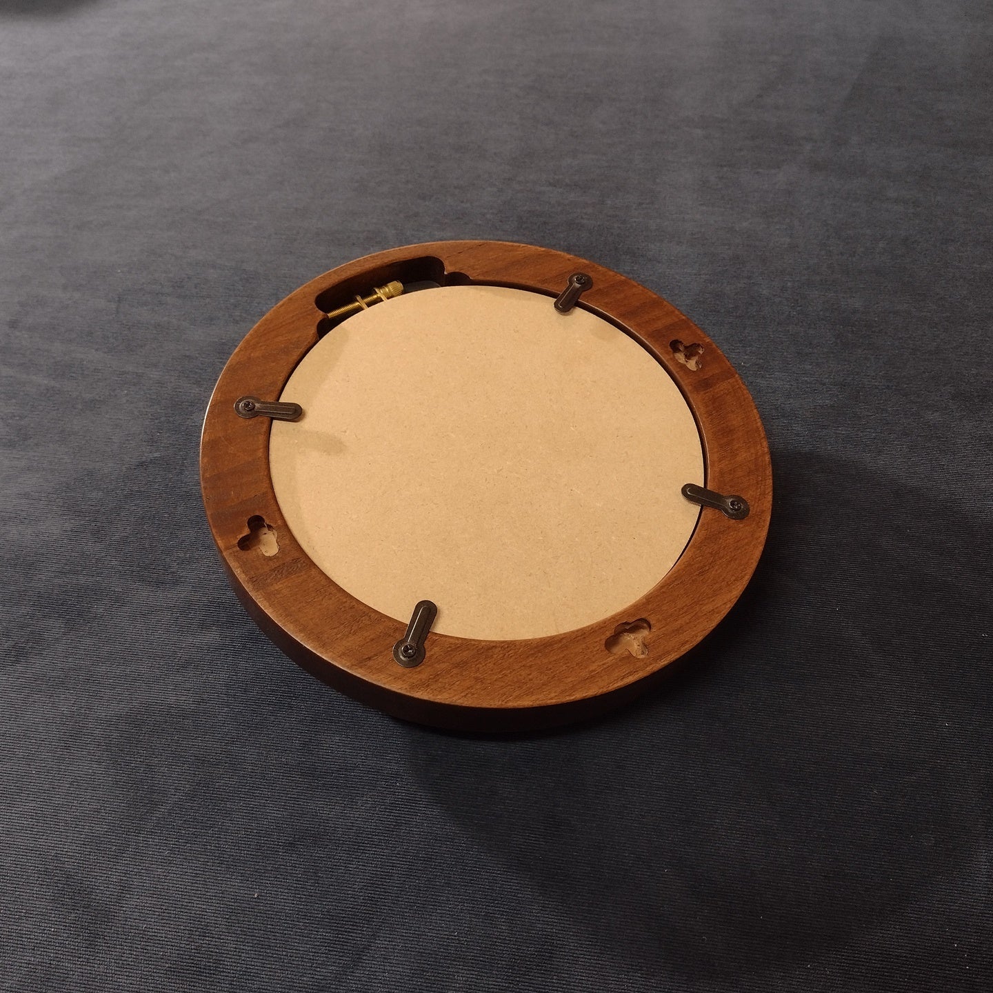 Hardwood ShadowBox Hoop Frame - Double Cove Profile - Chestnut Finish