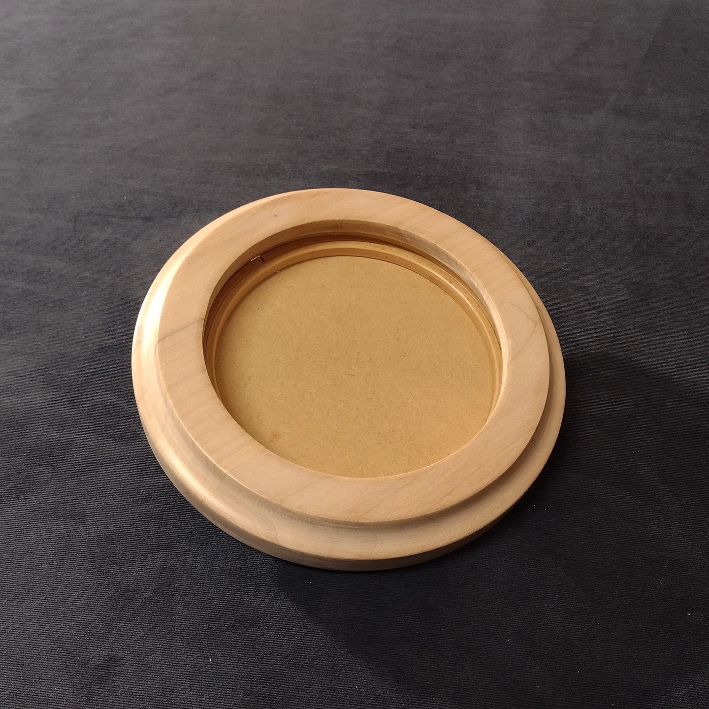 Hardwood ShadowBox Hoop Frame - Flat Cove Profile - Pickling White Finish