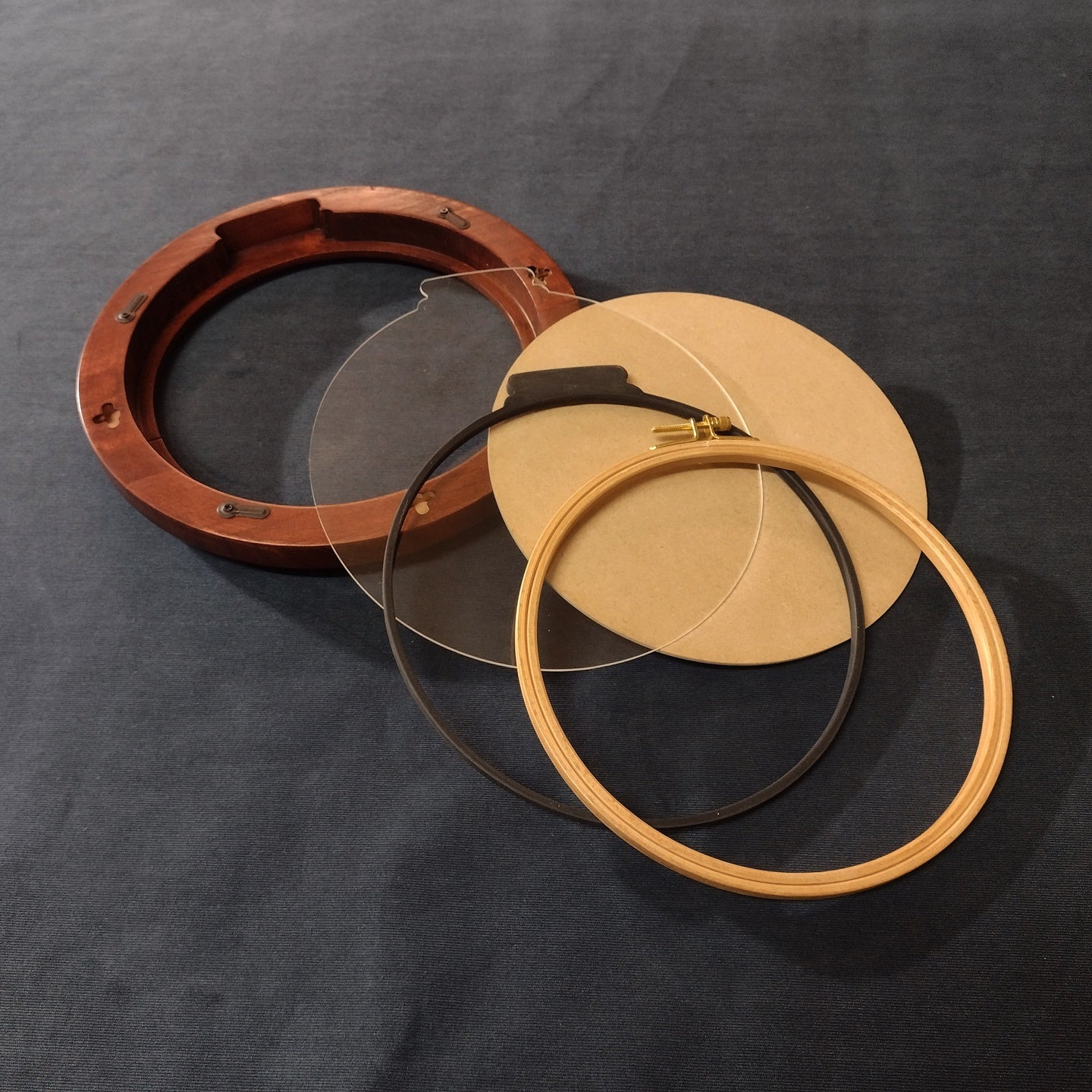Hardwood ShadowBox Hoop Frame - Hump Cove Profile - Rich Mahogany Finish
