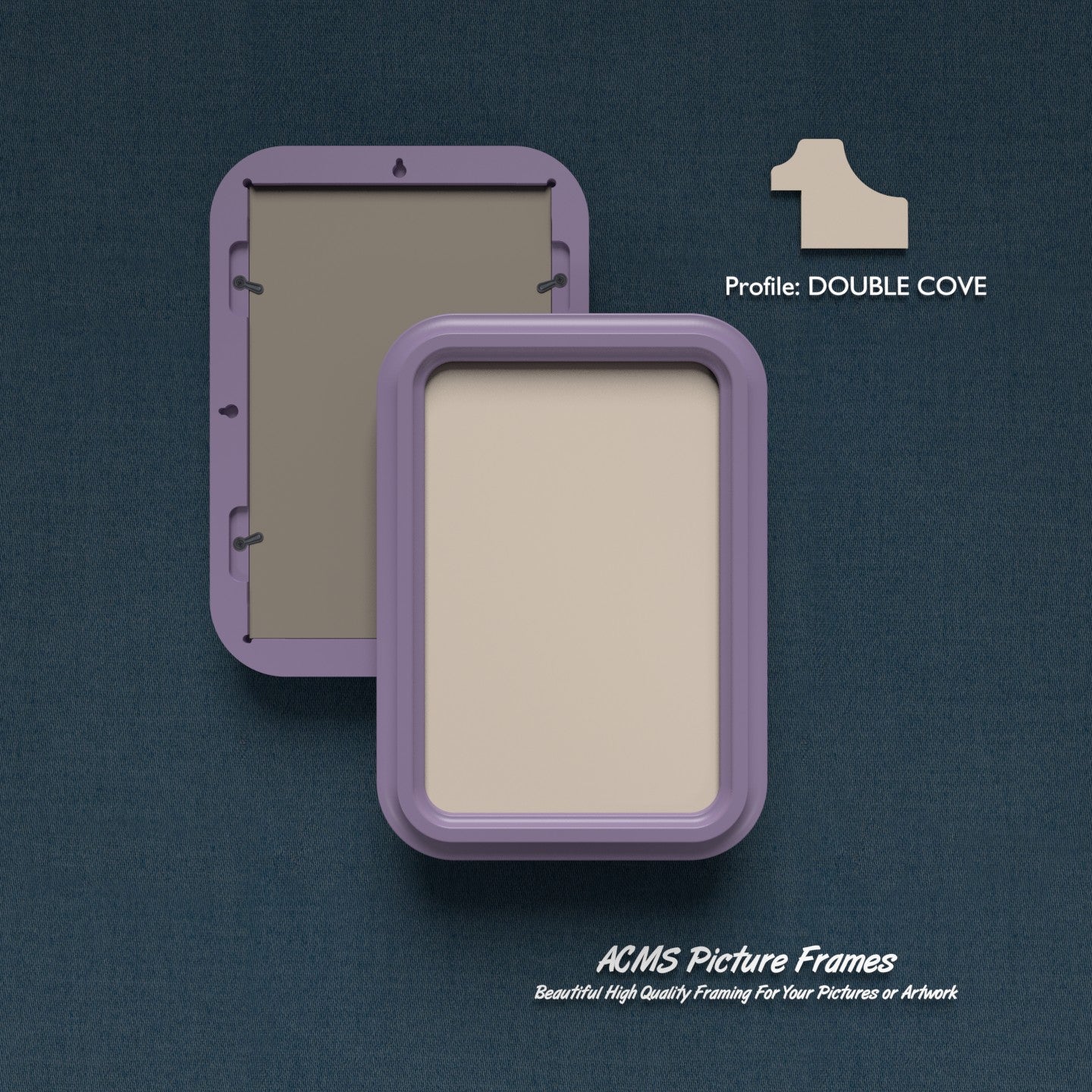 Rectangular Picture Frame - Double Cove Profile - 1.25" Frame Width