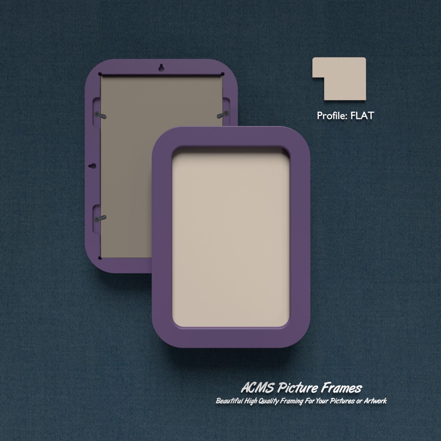 Rectangular Picture Frame - Flat Profile - 1.25" Frame Width