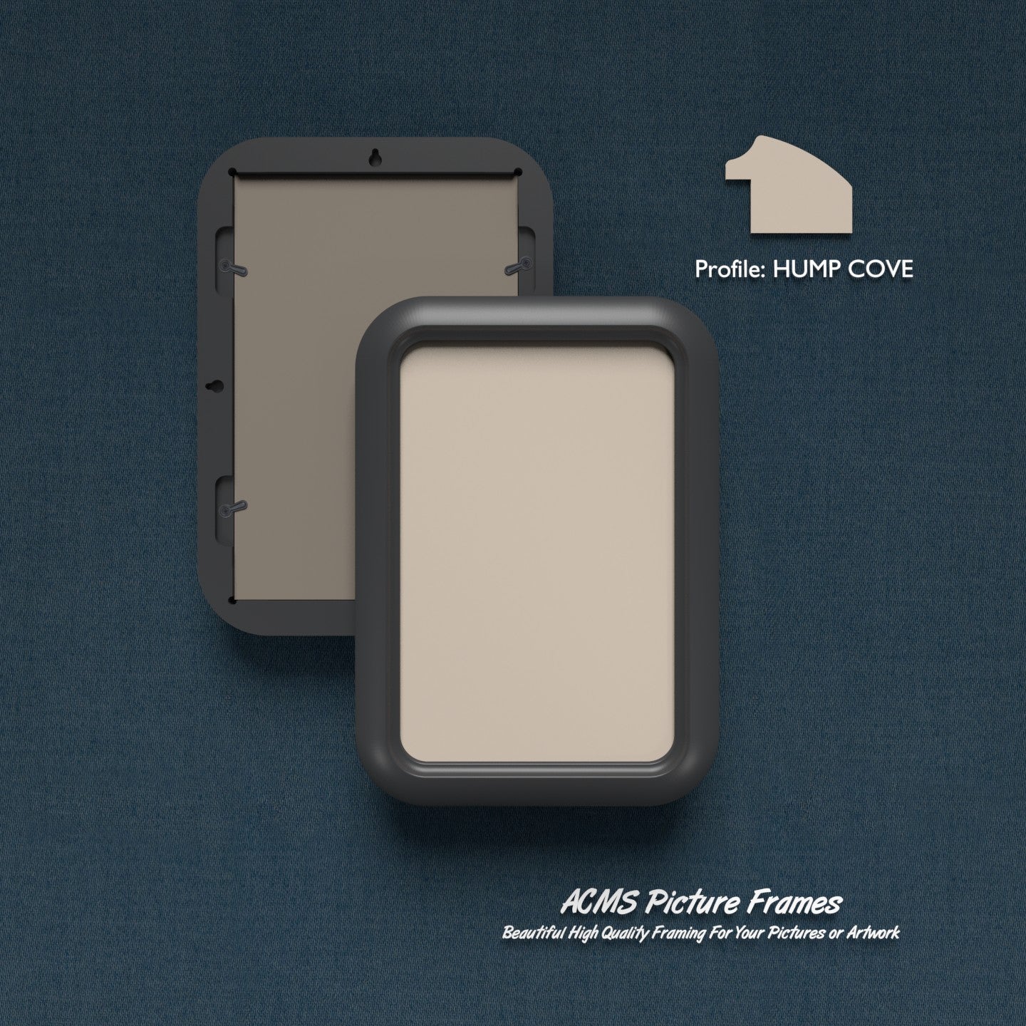 Rectangular Picture Frame - Hump Cove Profile - 1.25" Frame Width